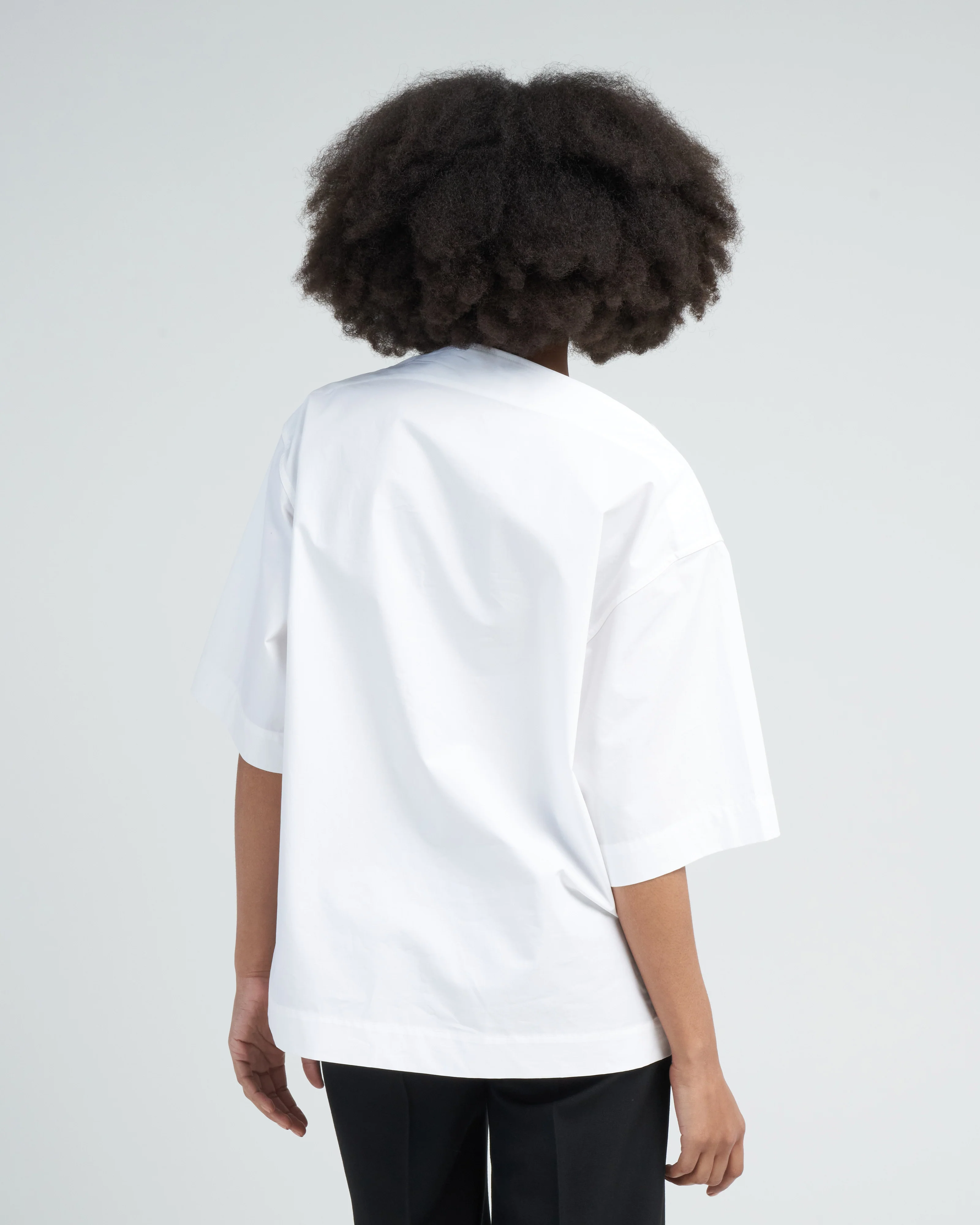 dart neck cotton top - white - Image 4