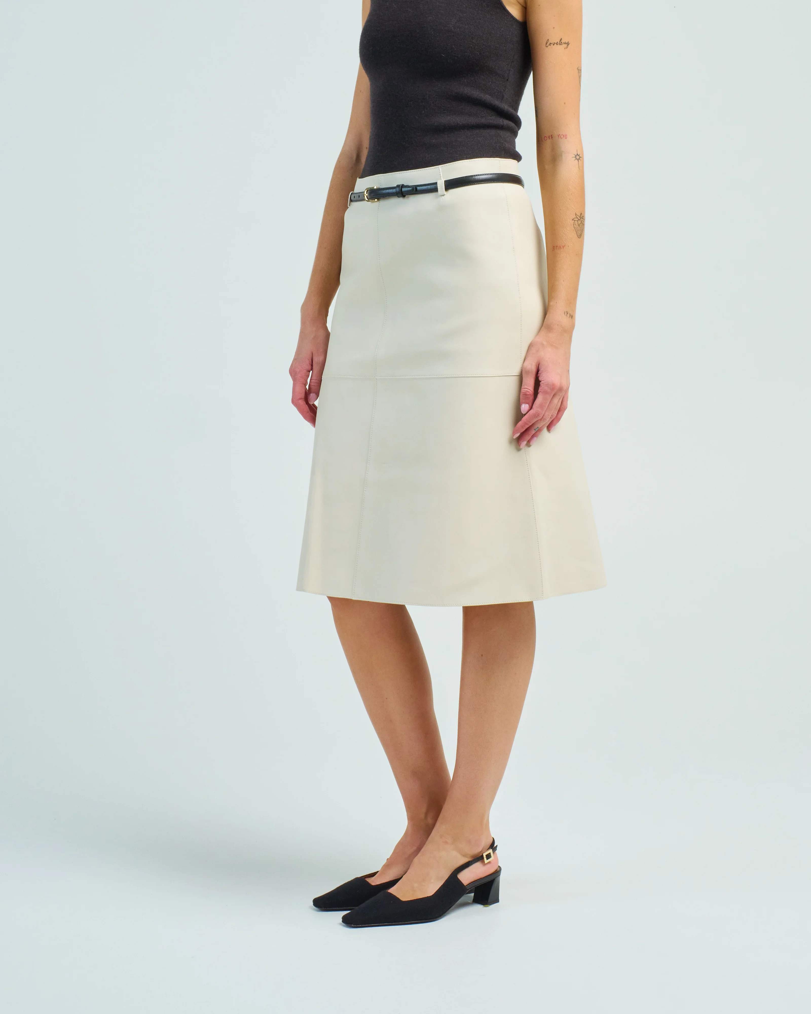 double leather skirt - Image 3