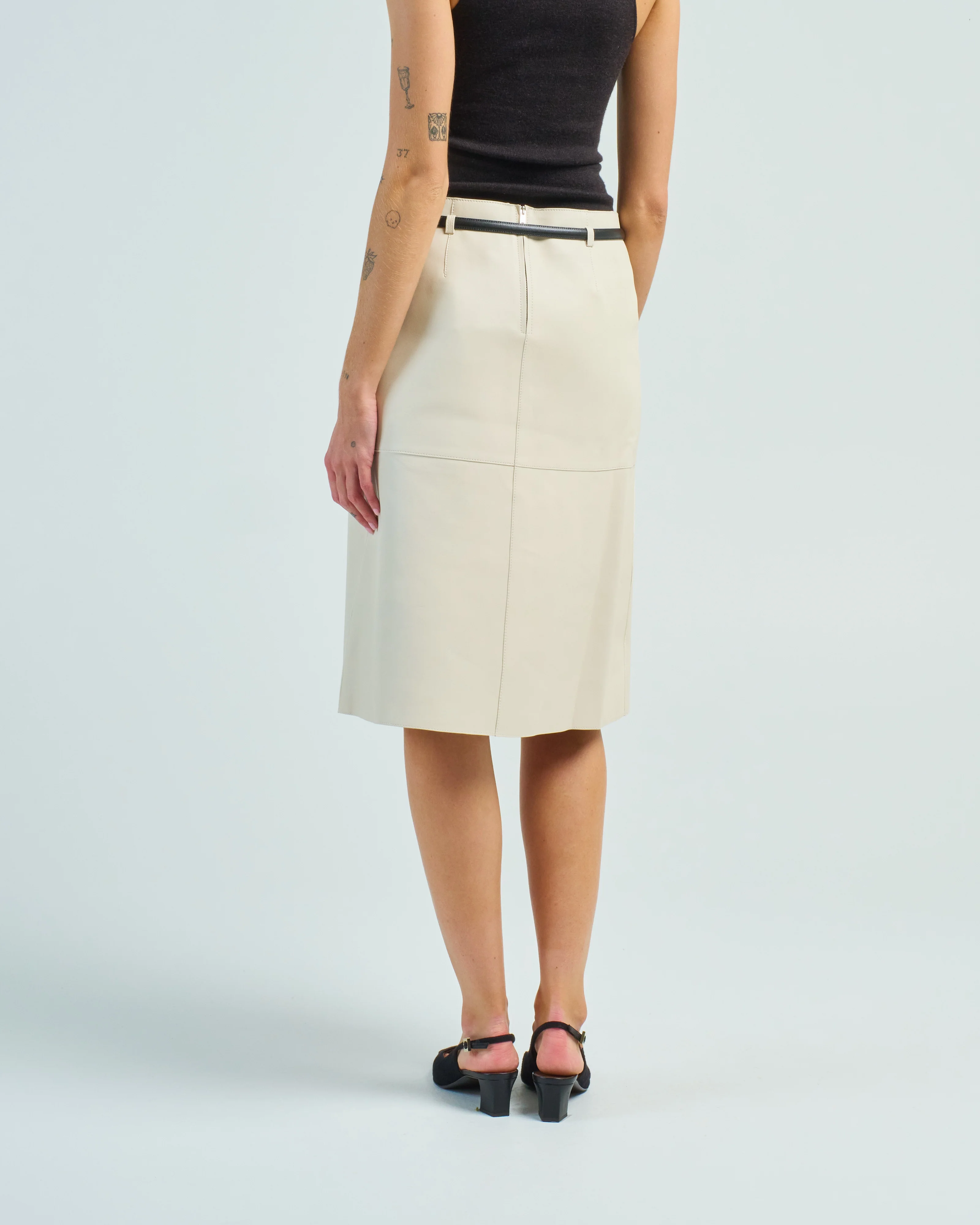 double leather skirt - Image 4
