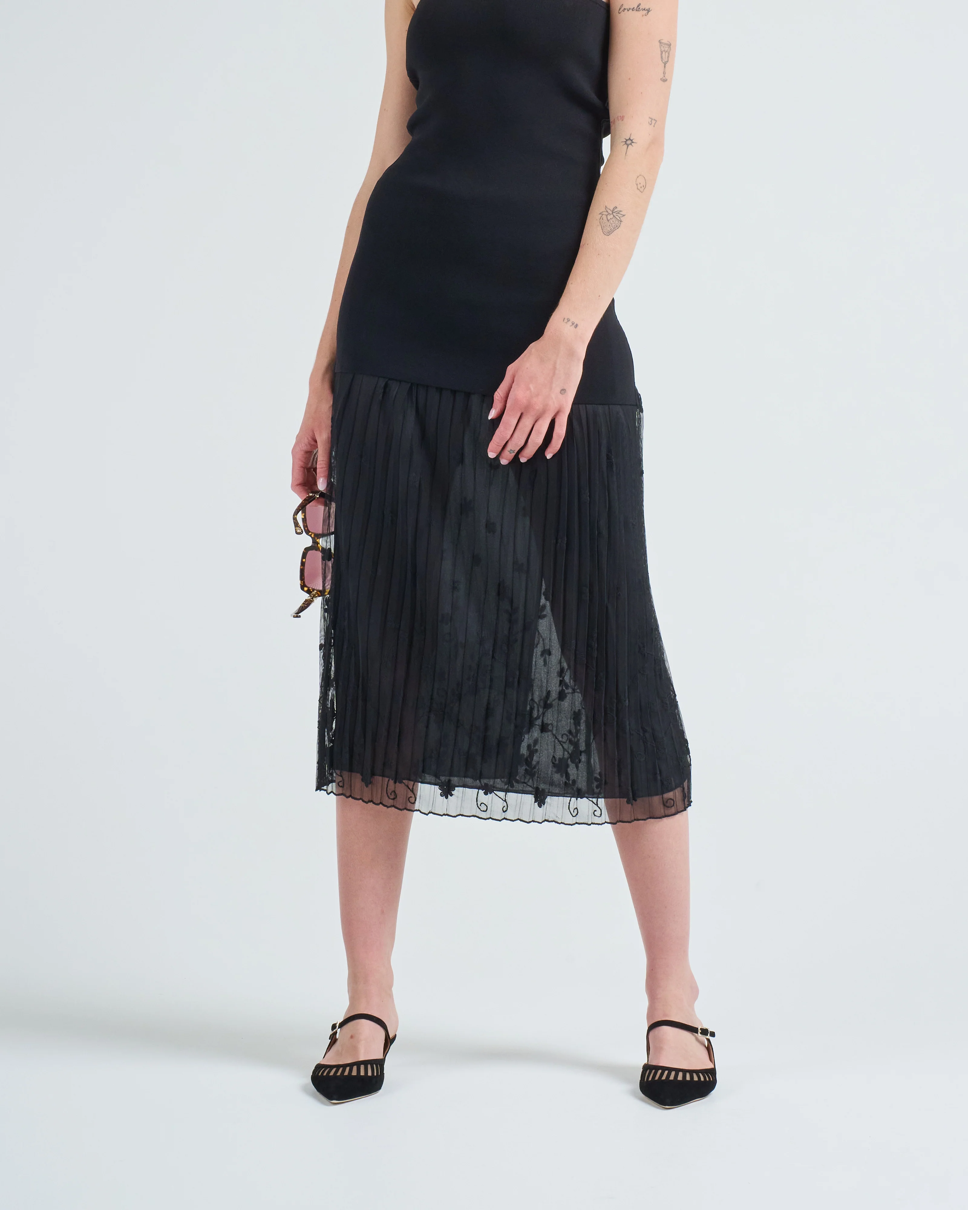 floral tulle skirt