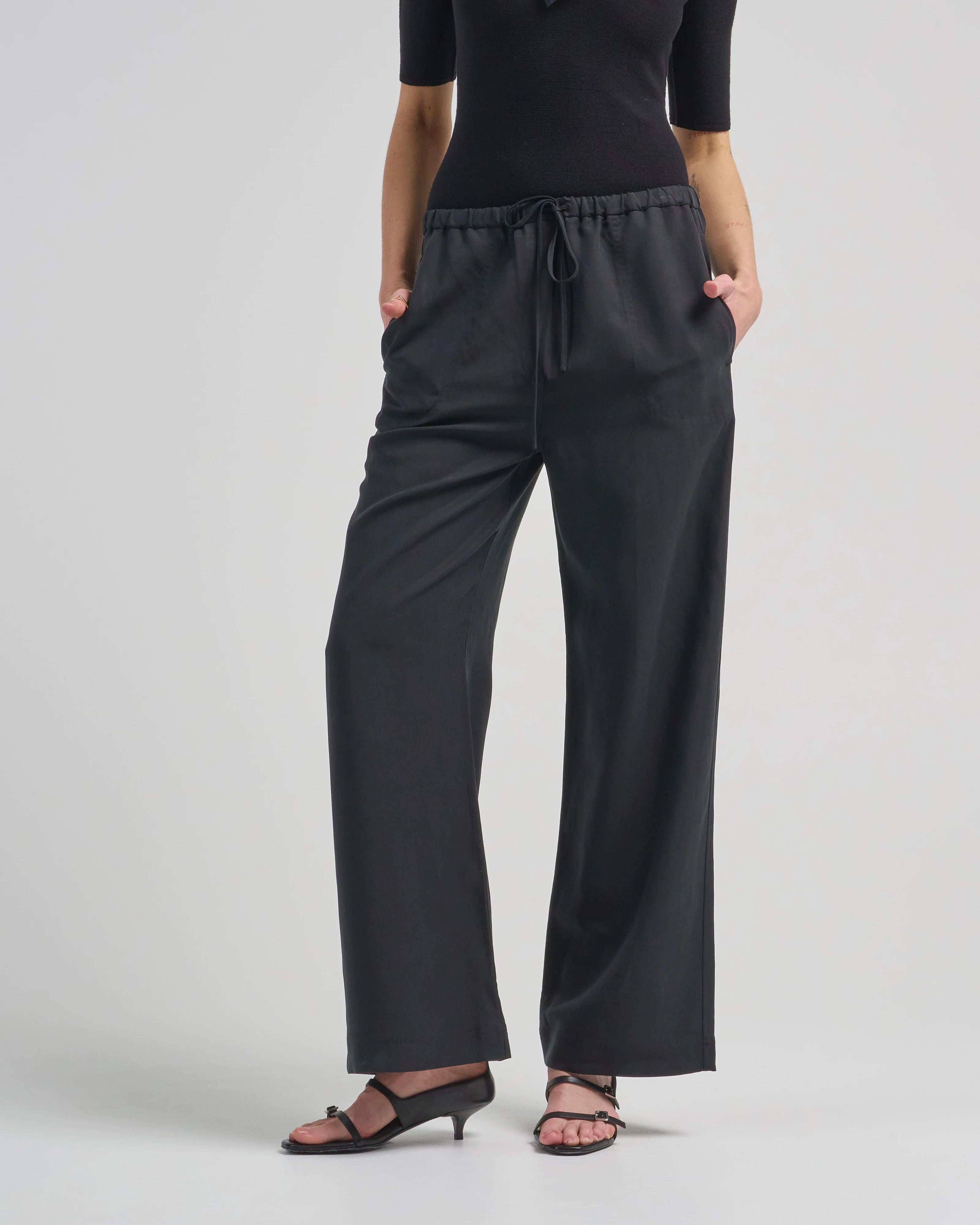fluid drawstring trousers - Image 2