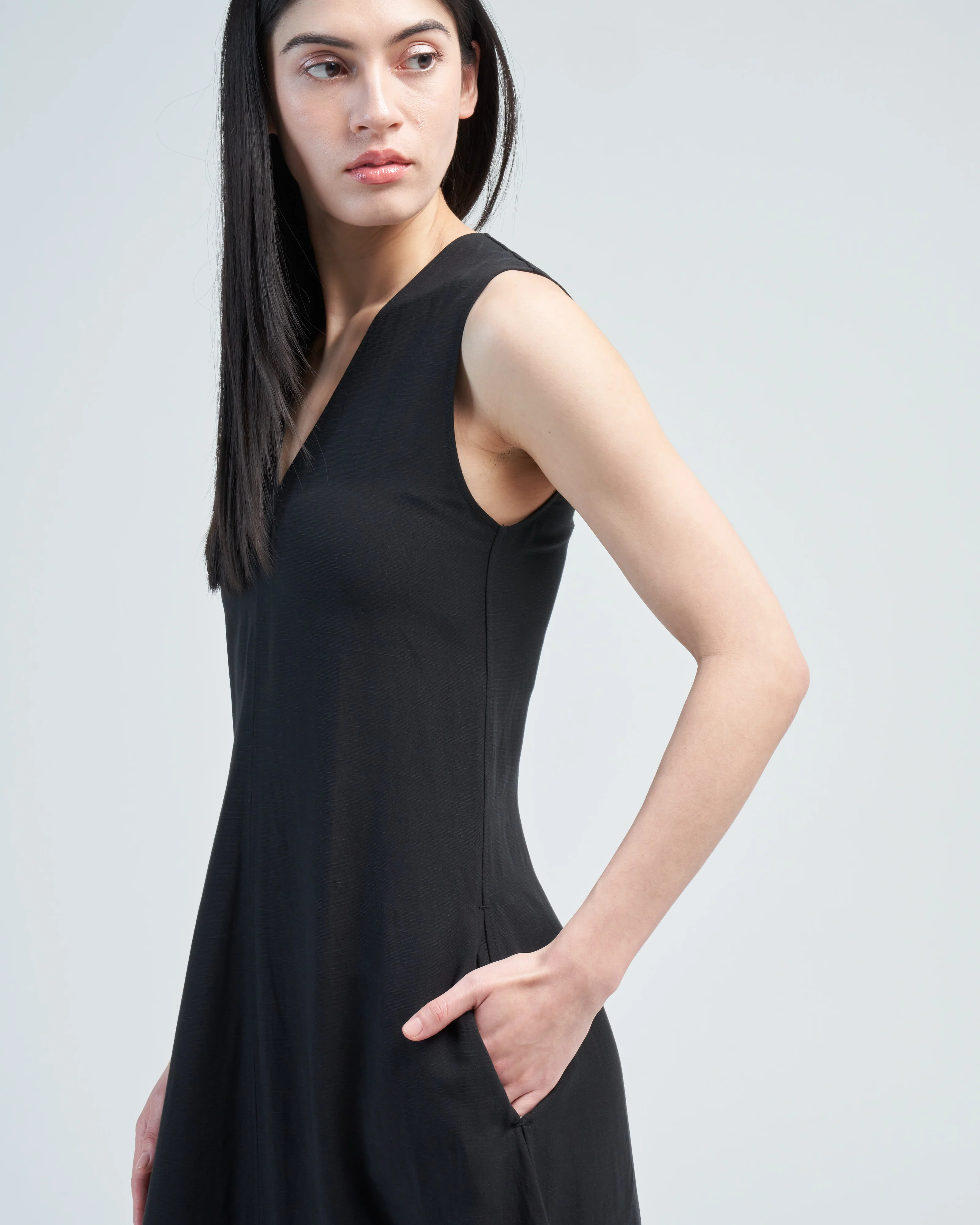 fluid v-neck dress - Image 2