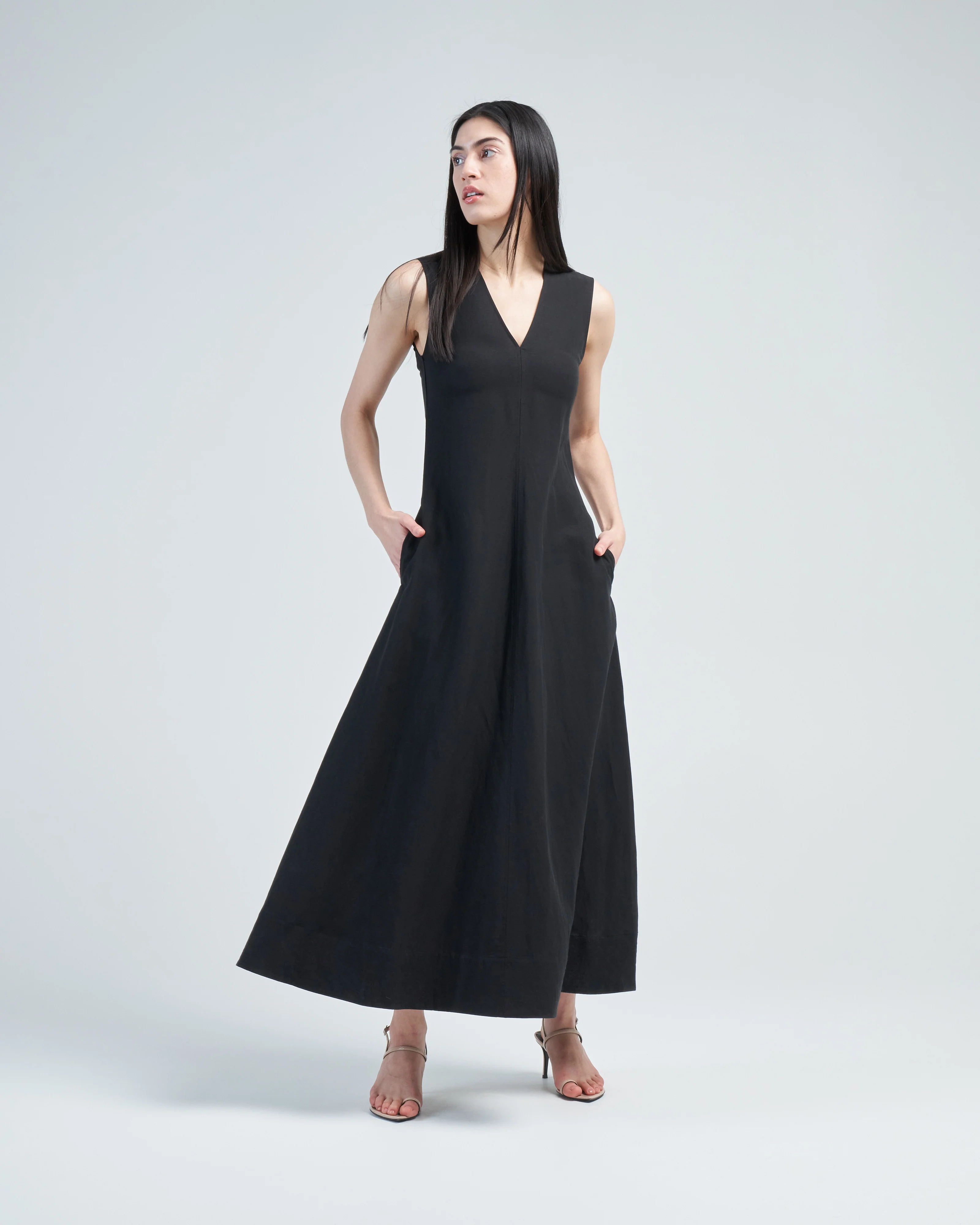 fluid v-neck dress - Image 3