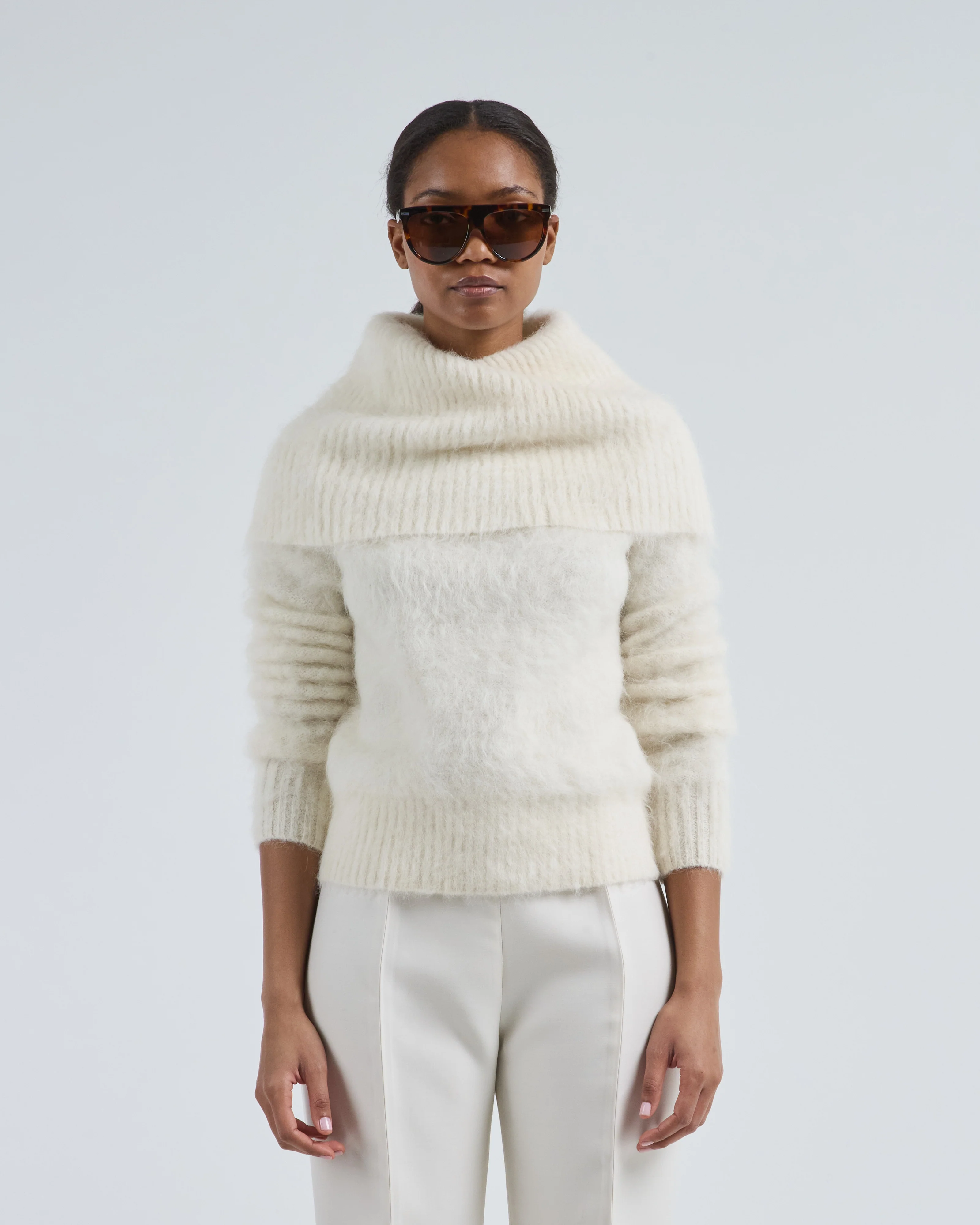 funnel alpaca blend knit sweater - Image 2