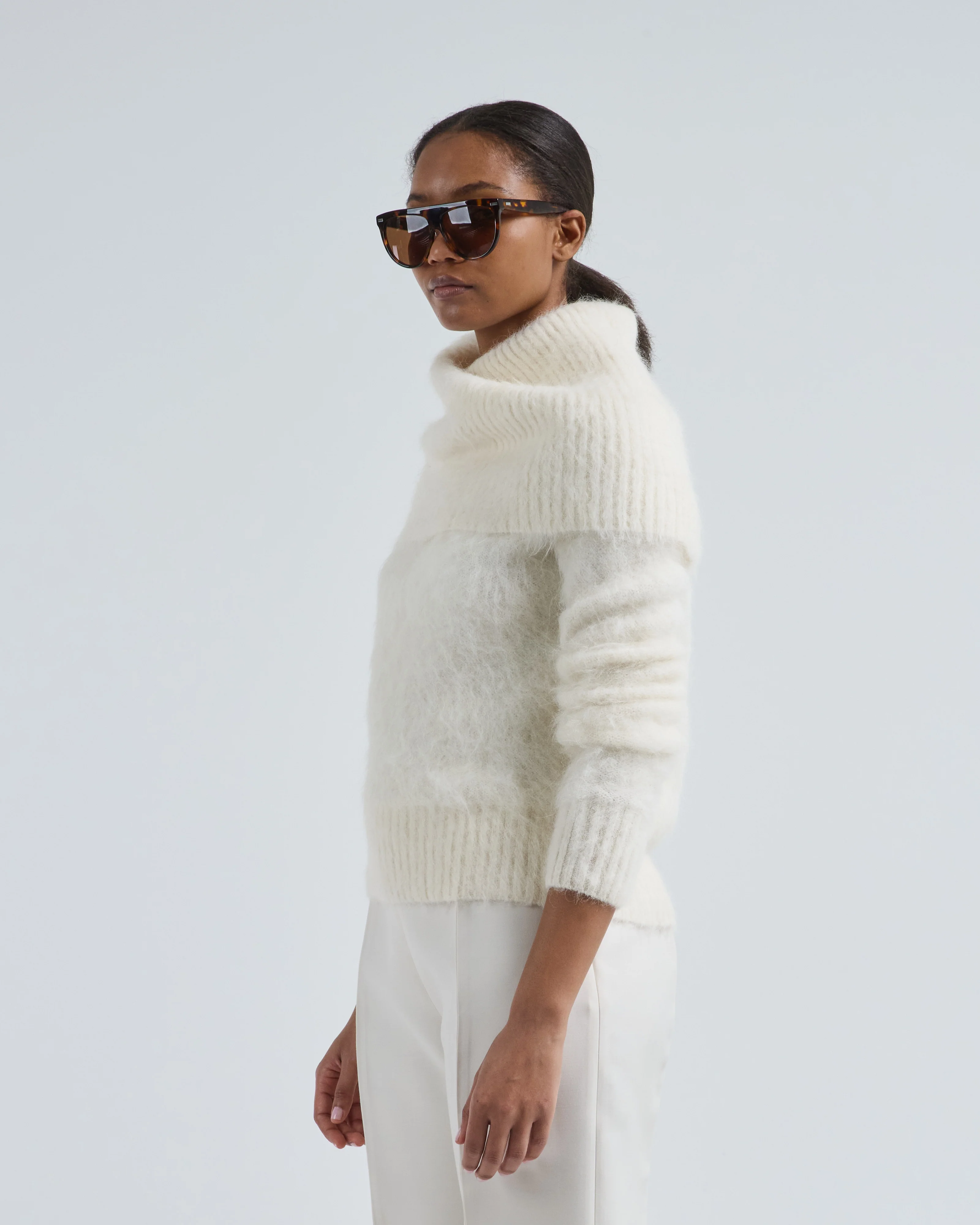funnel alpaca blend knit sweater - Image 3