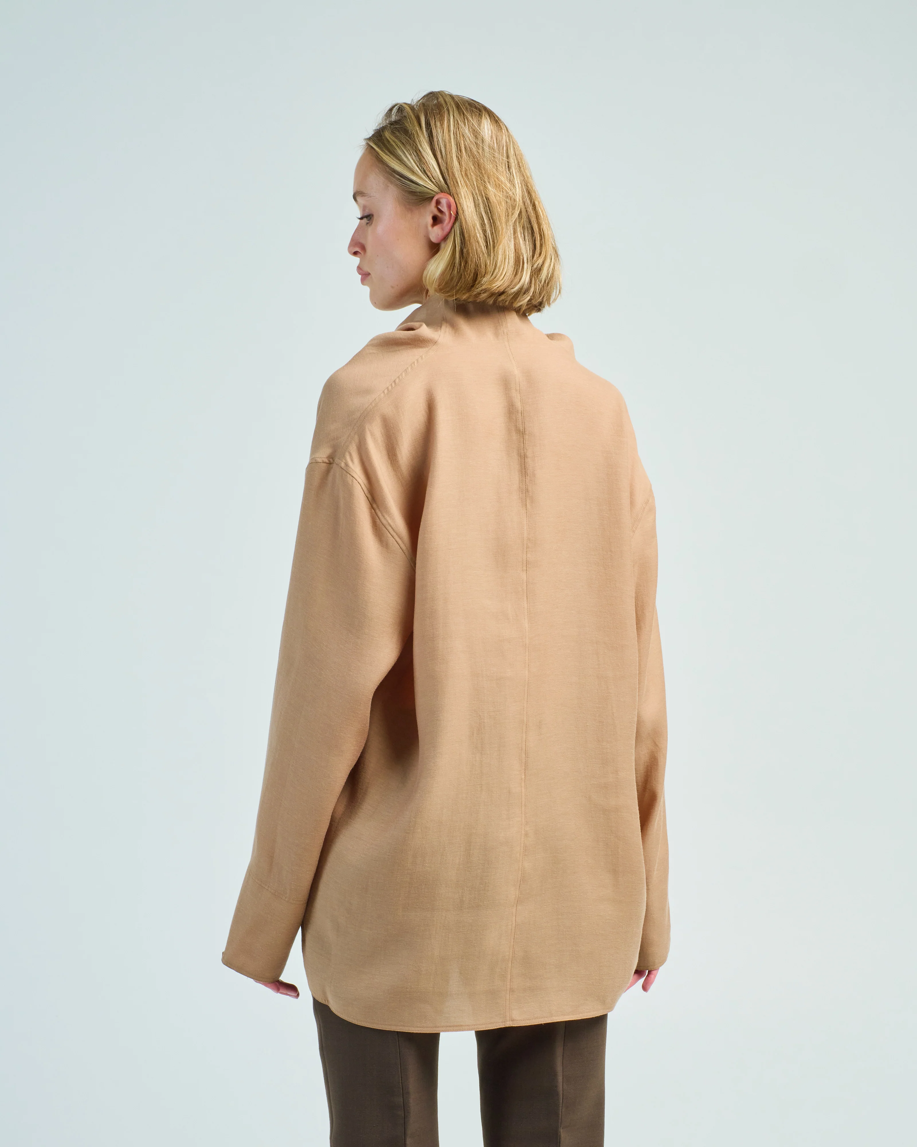 funnel neck organza blouse - Image 5