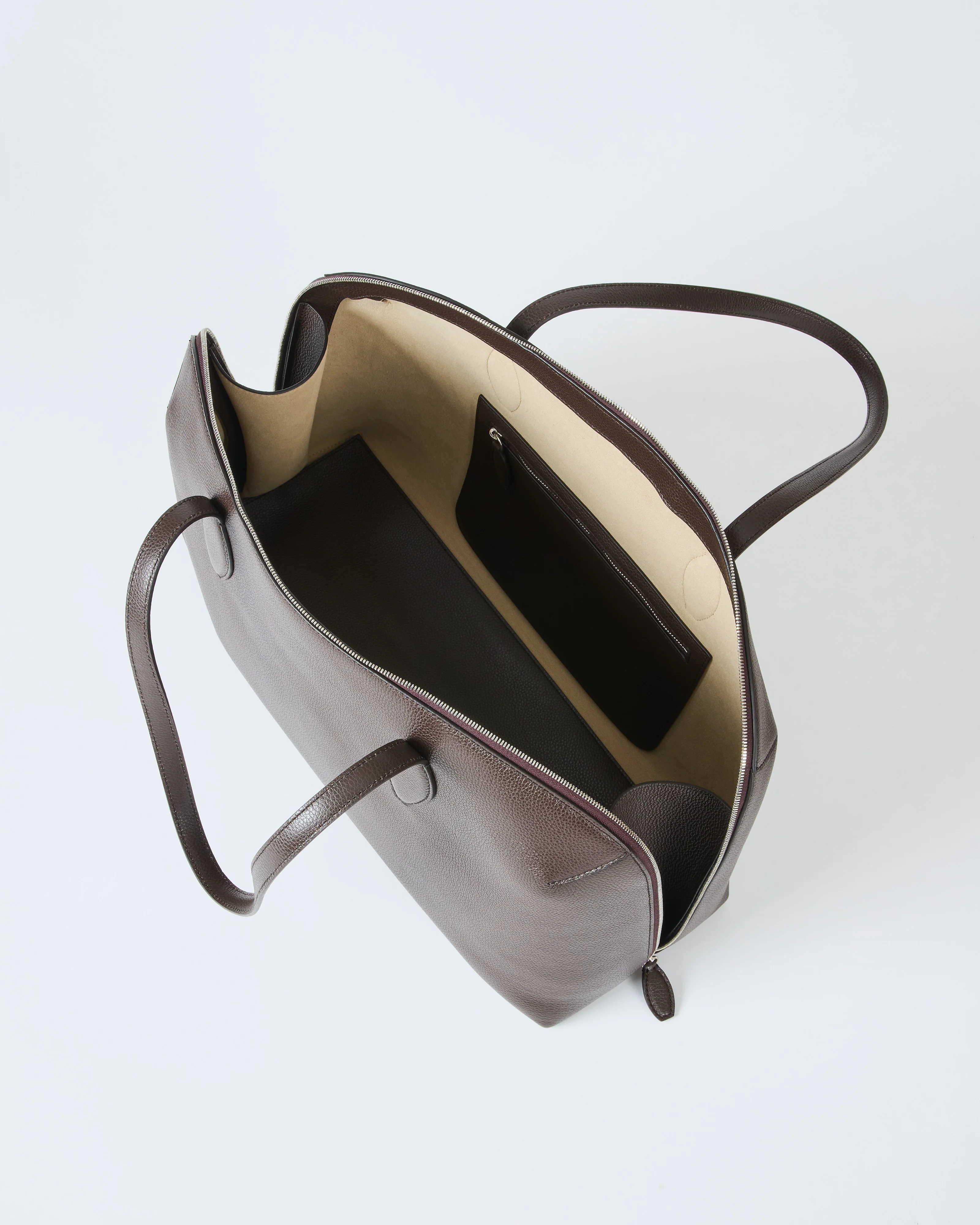 grained leather day tote - Image 8