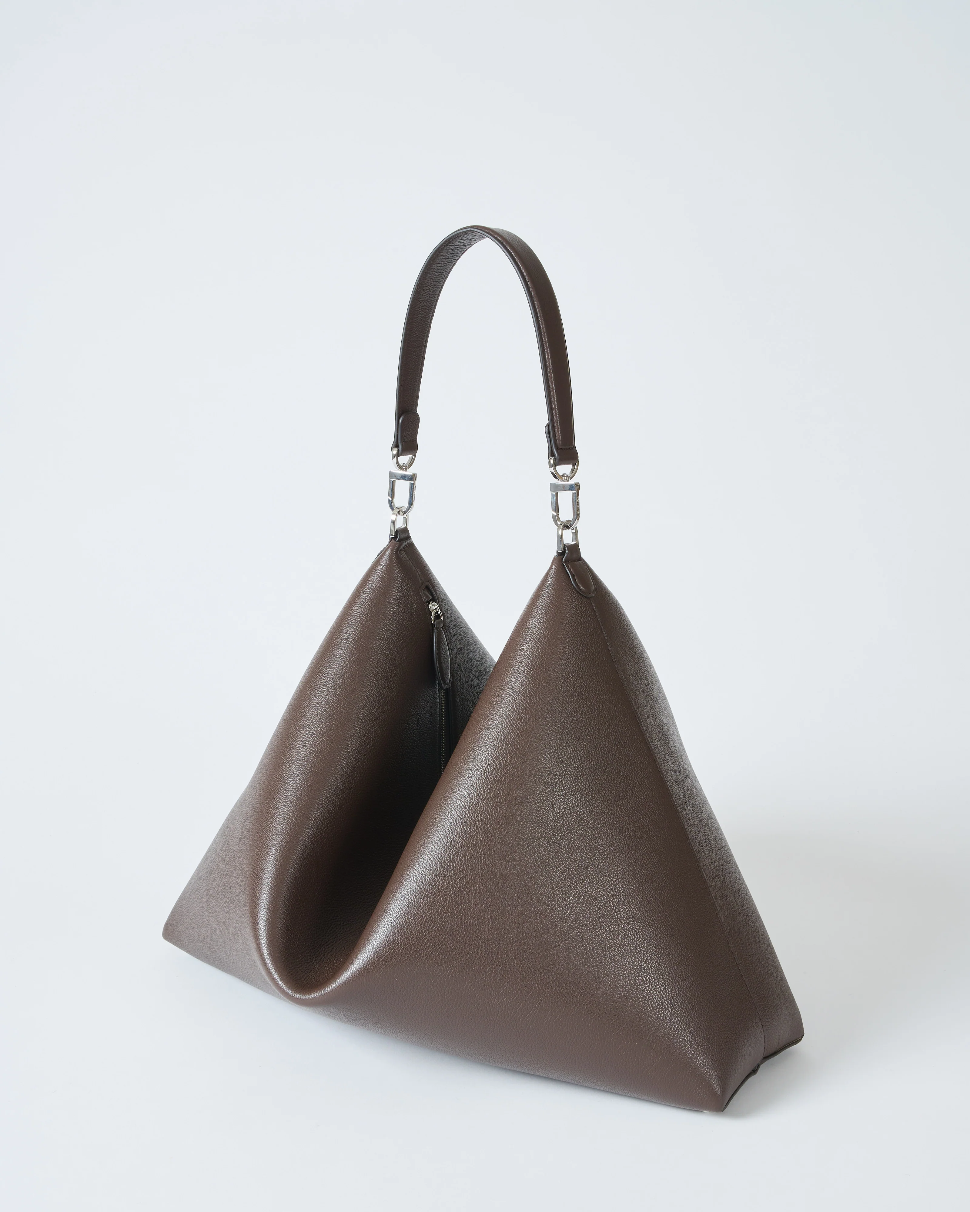 grainy leather scoop tote - Image 2