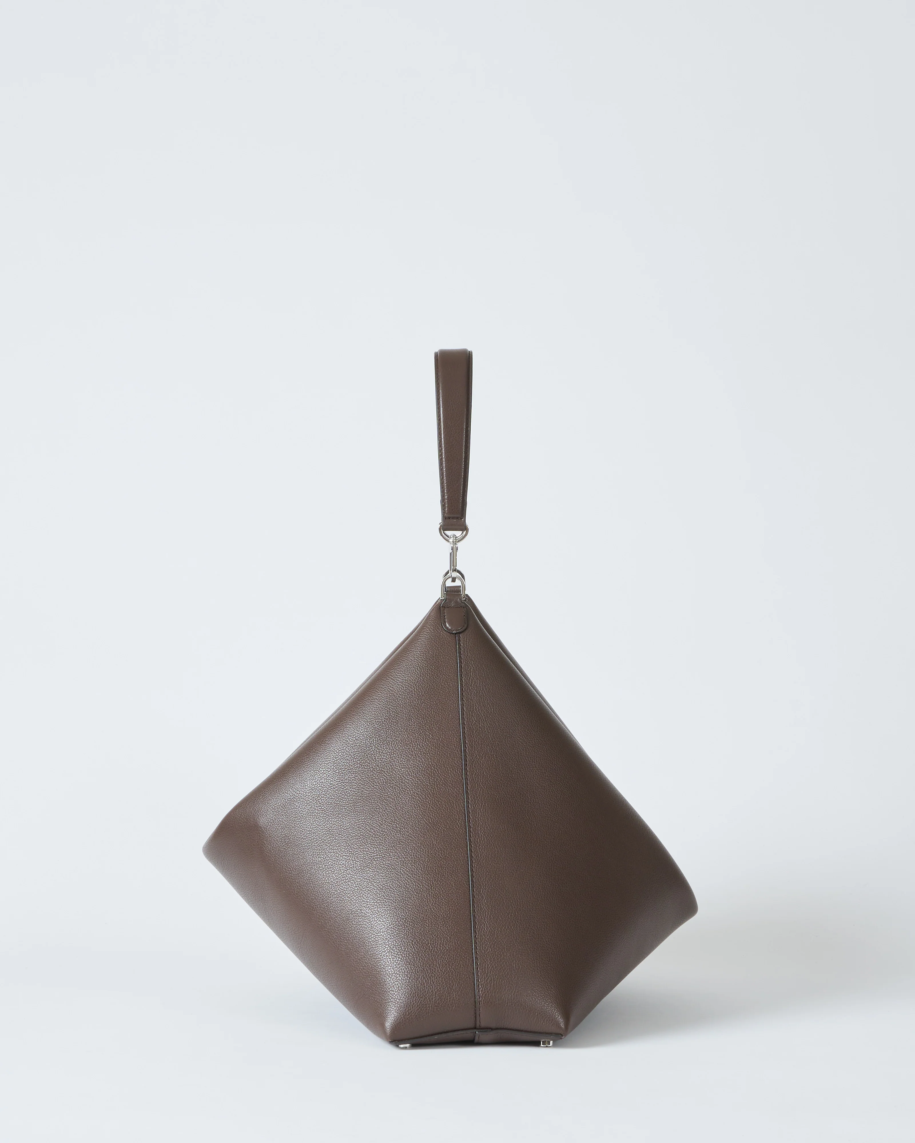 grainy leather scoop tote - Image 3