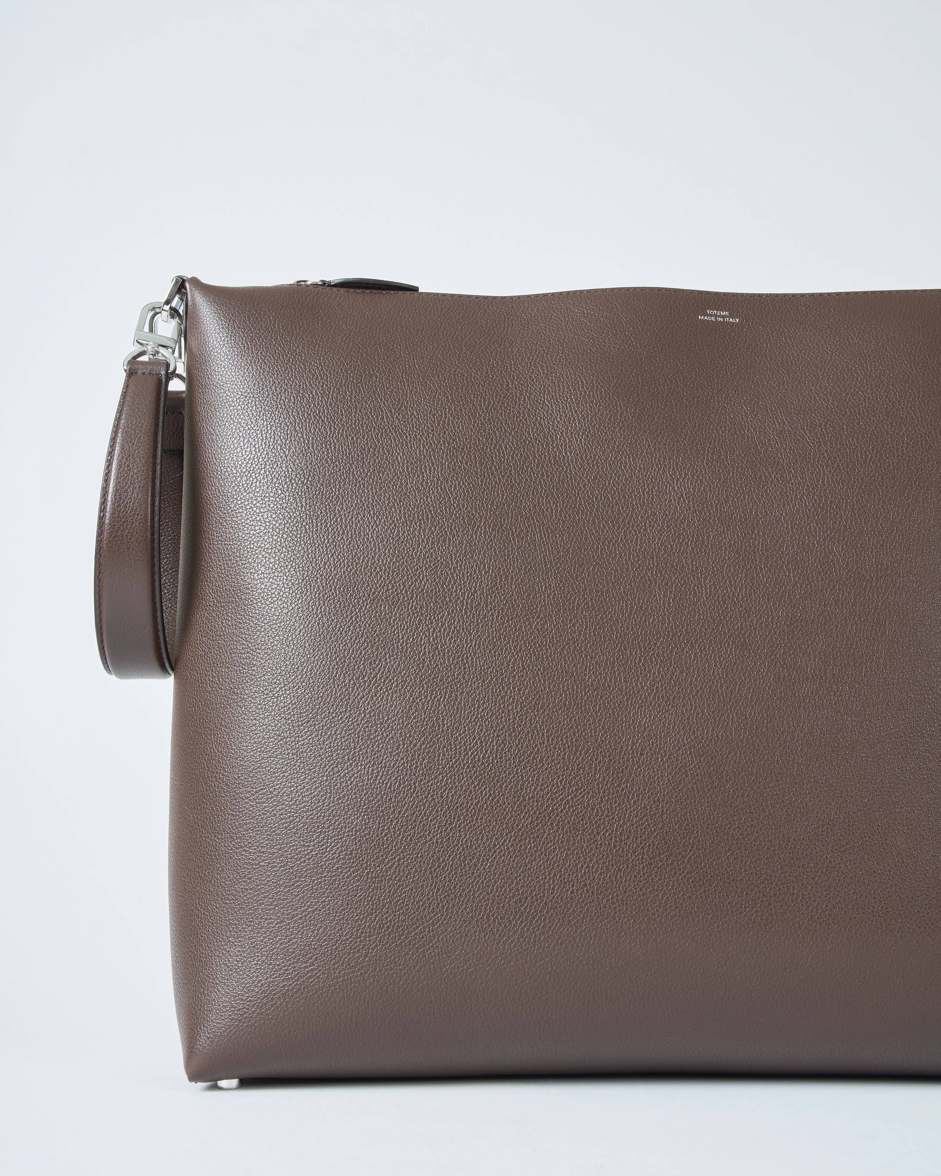 grainy leather scoop tote - Image 4