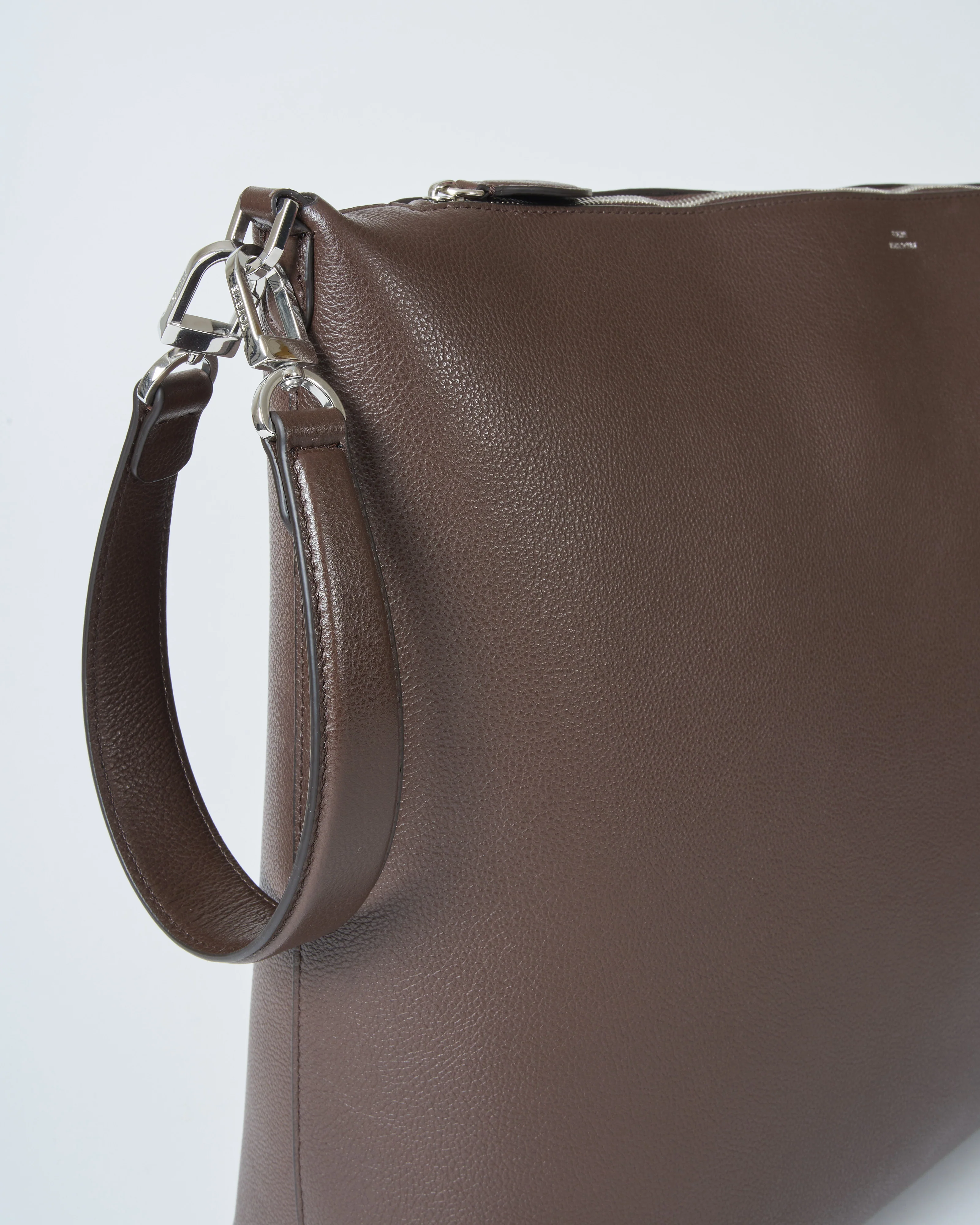 grainy leather scoop tote - Image 5