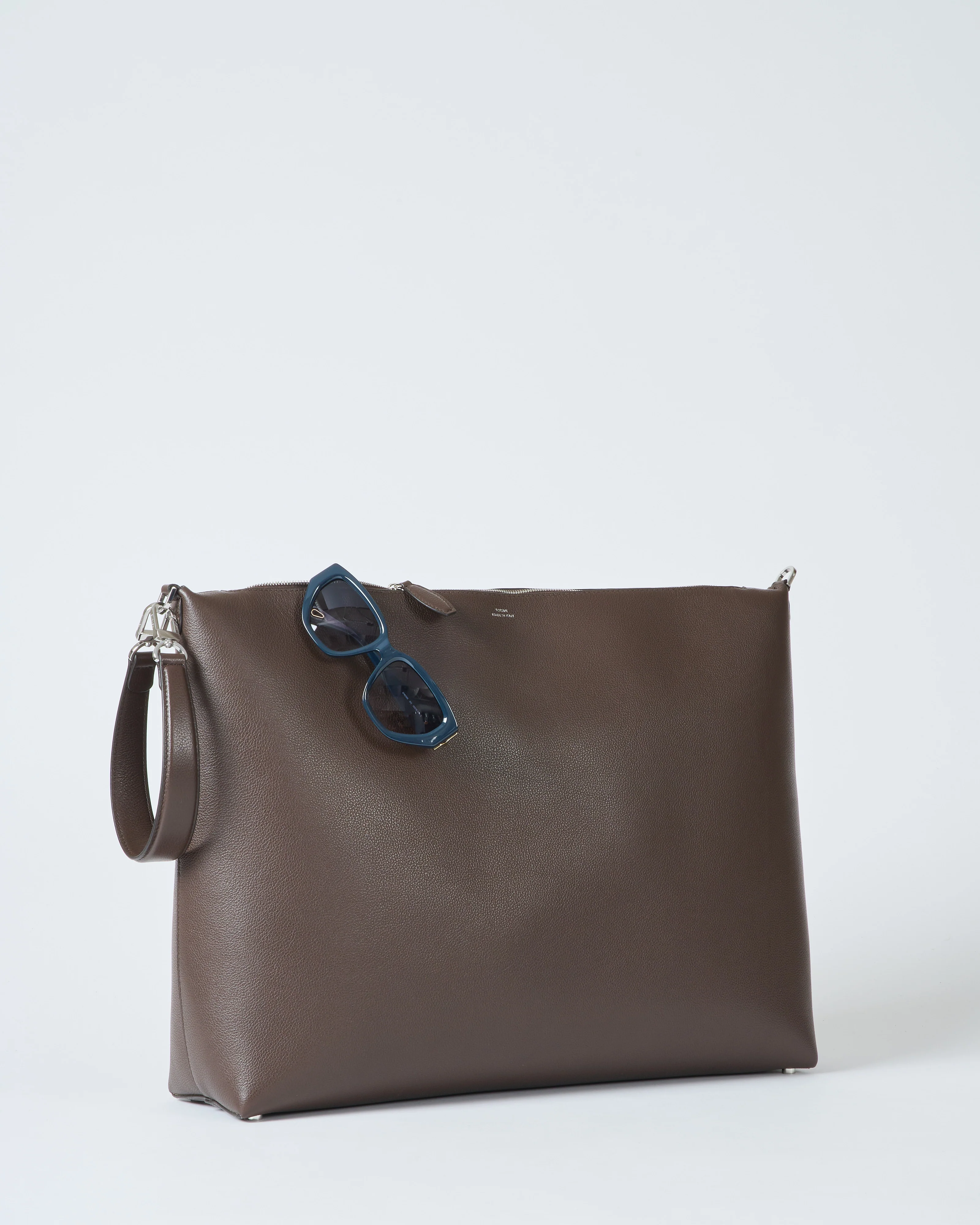 grainy leather scoop tote - Image 7