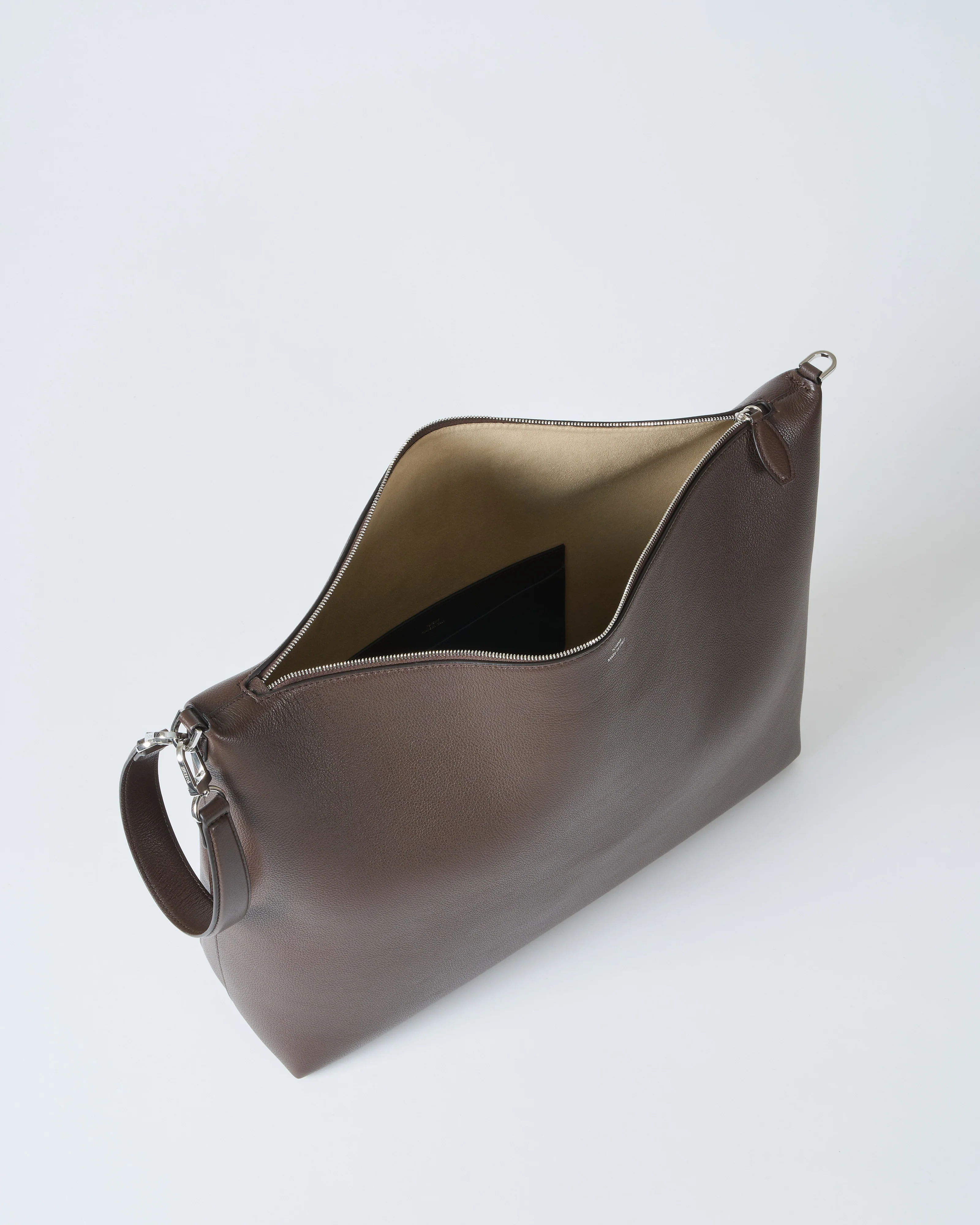 grainy leather scoop tote - Image 8