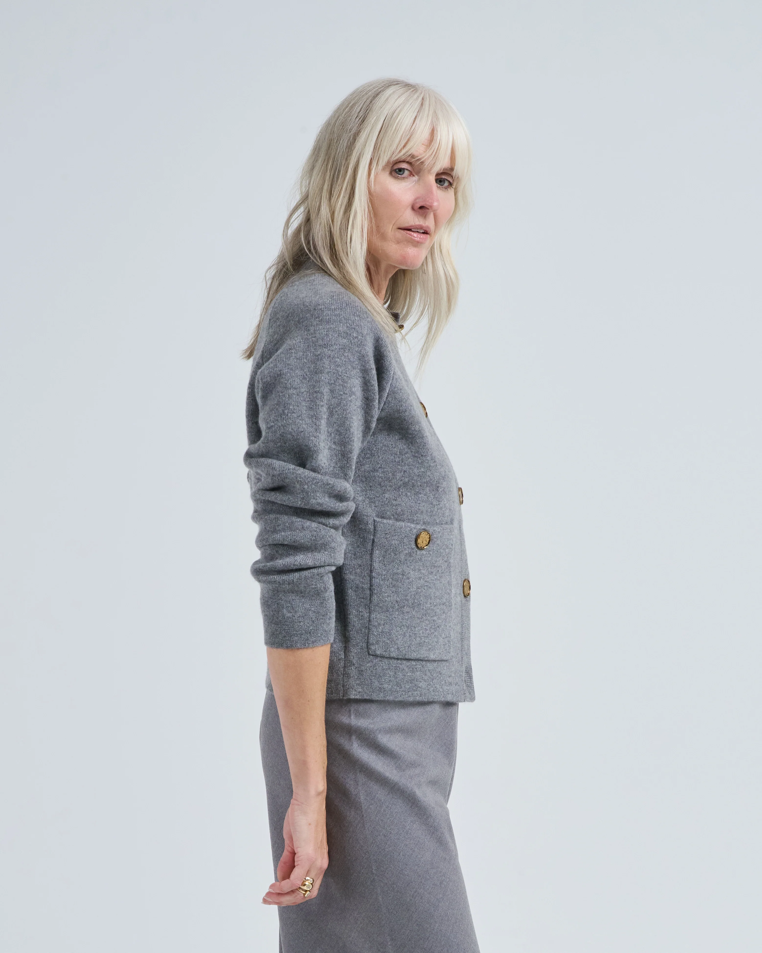 hammered button cardigan - Image 3