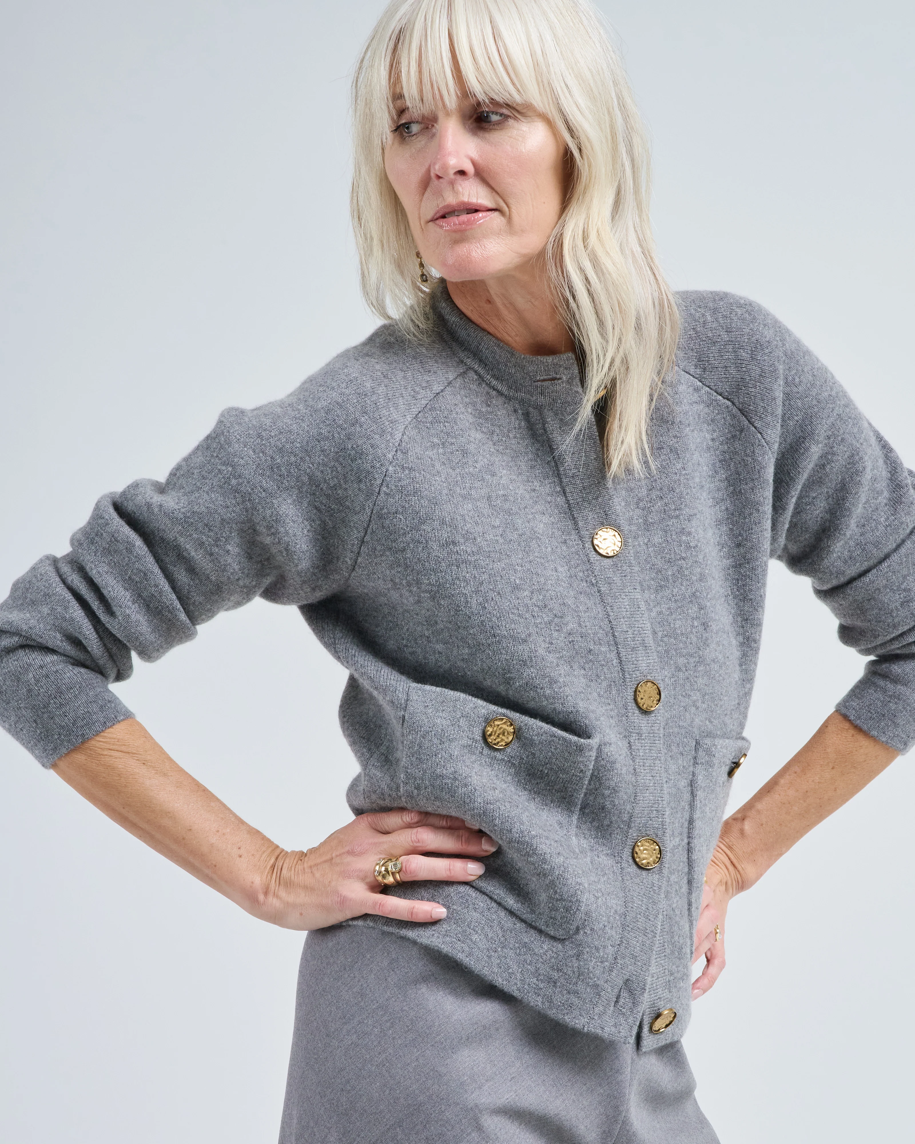 hammered button cardigan - Image 5
