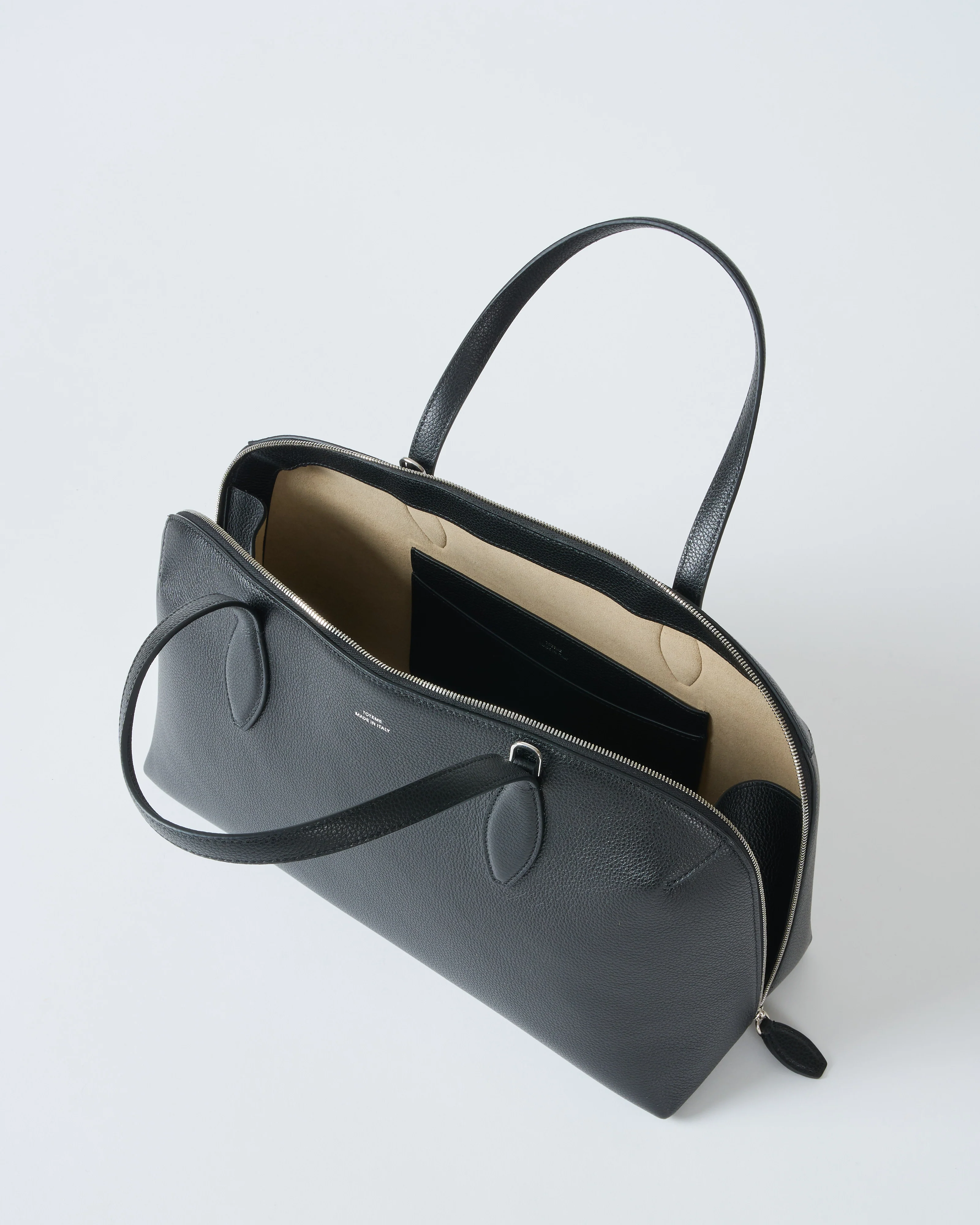 m grained leather day tote - Image 5