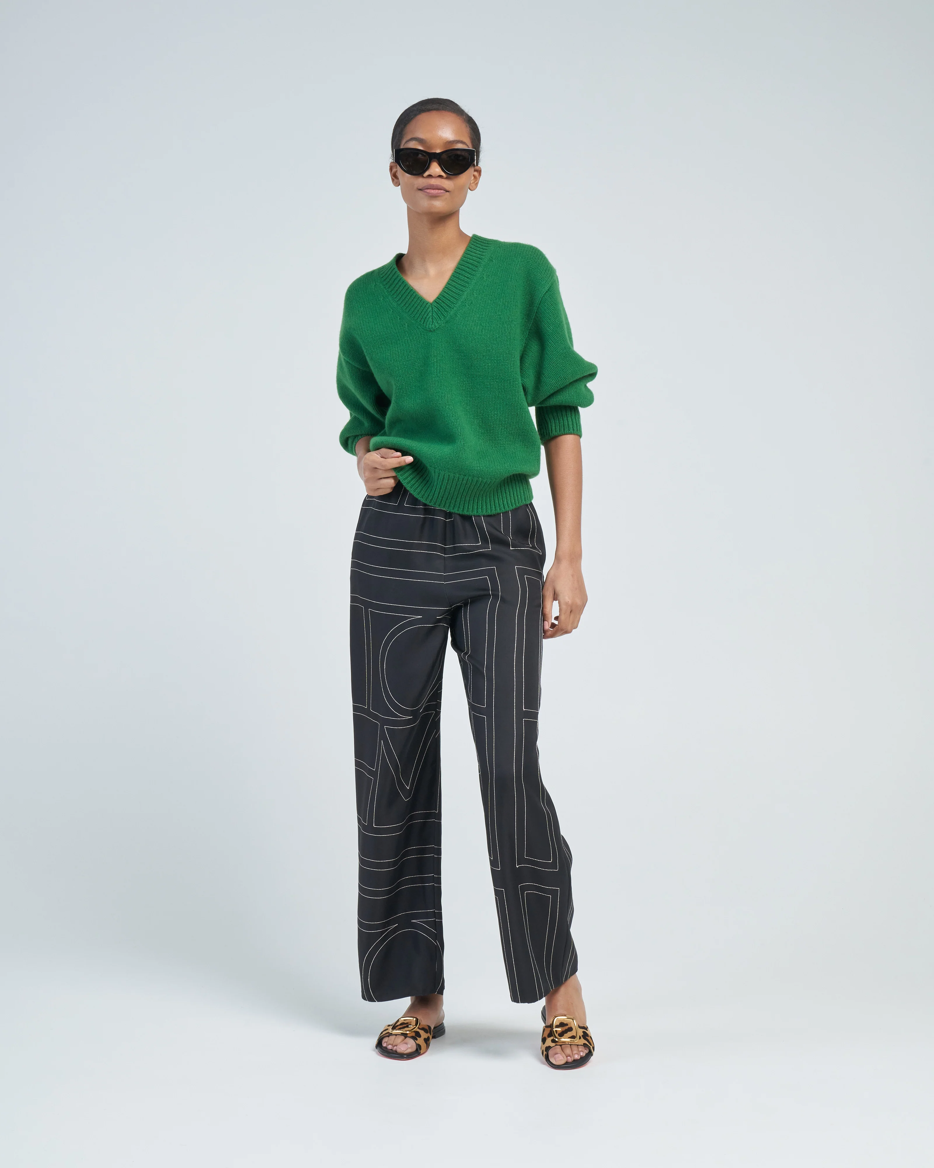 monogram silk pj bottoms - Image 2