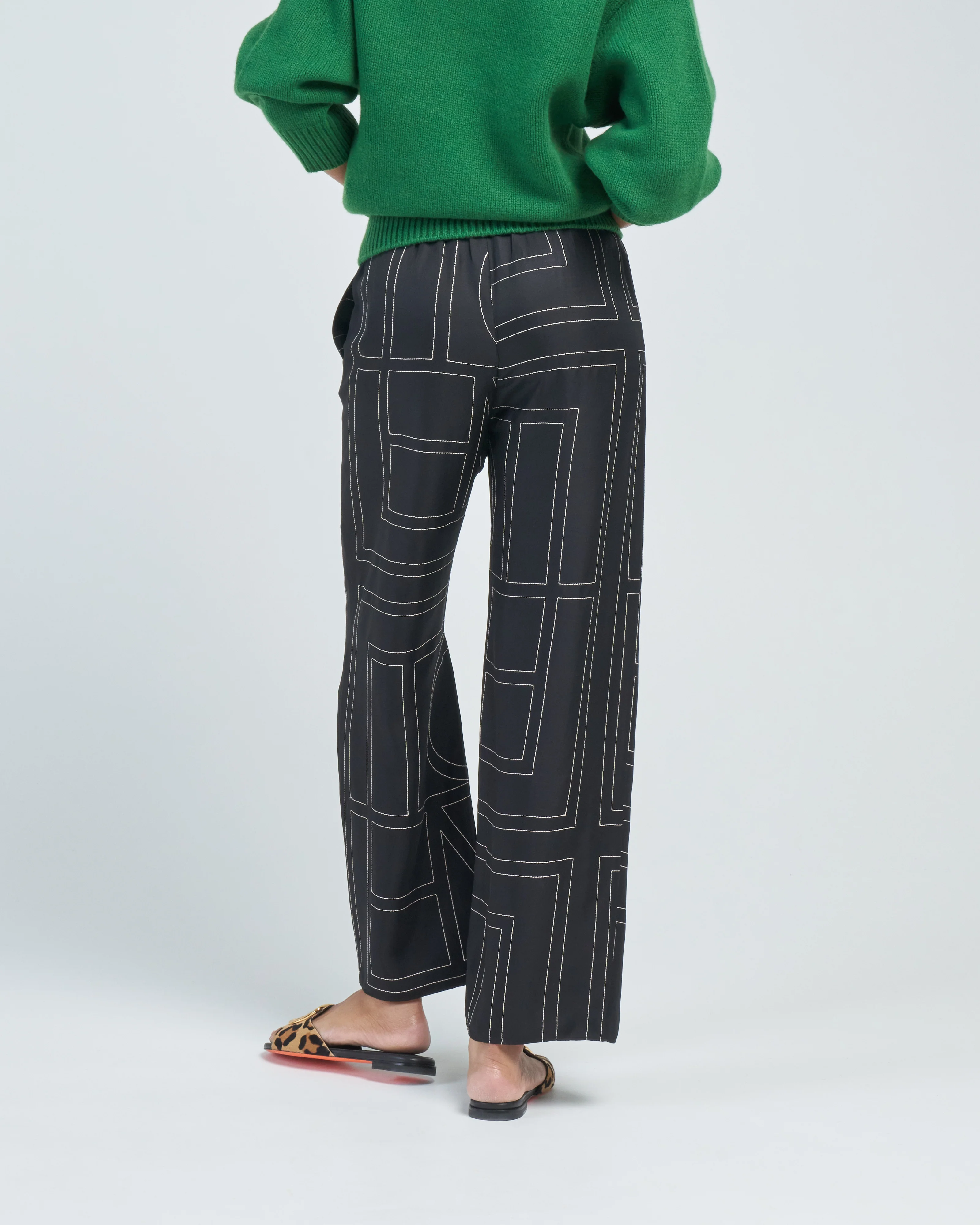 monogram silk pj bottoms - Image 4