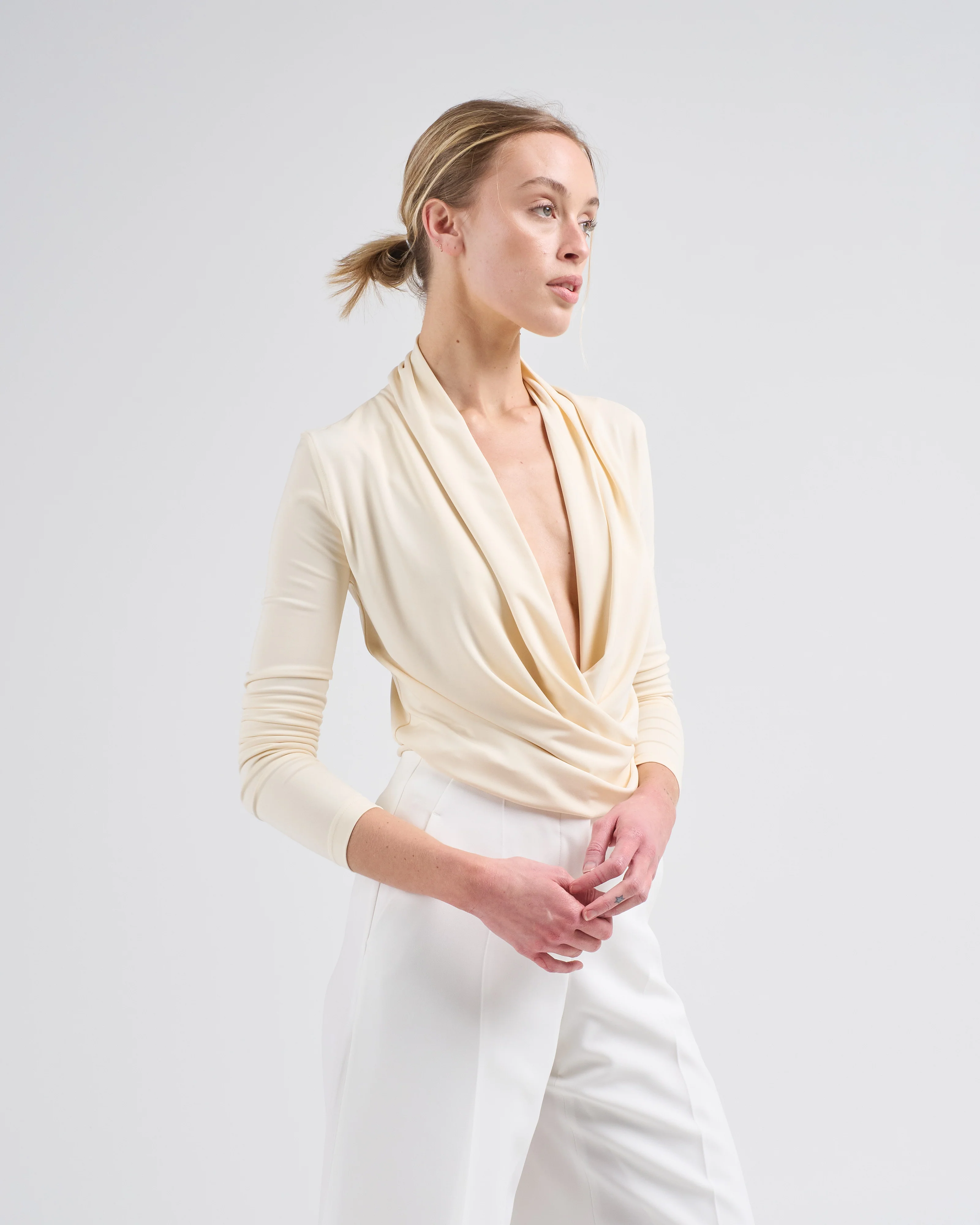 overlapped jersey top - Image 3