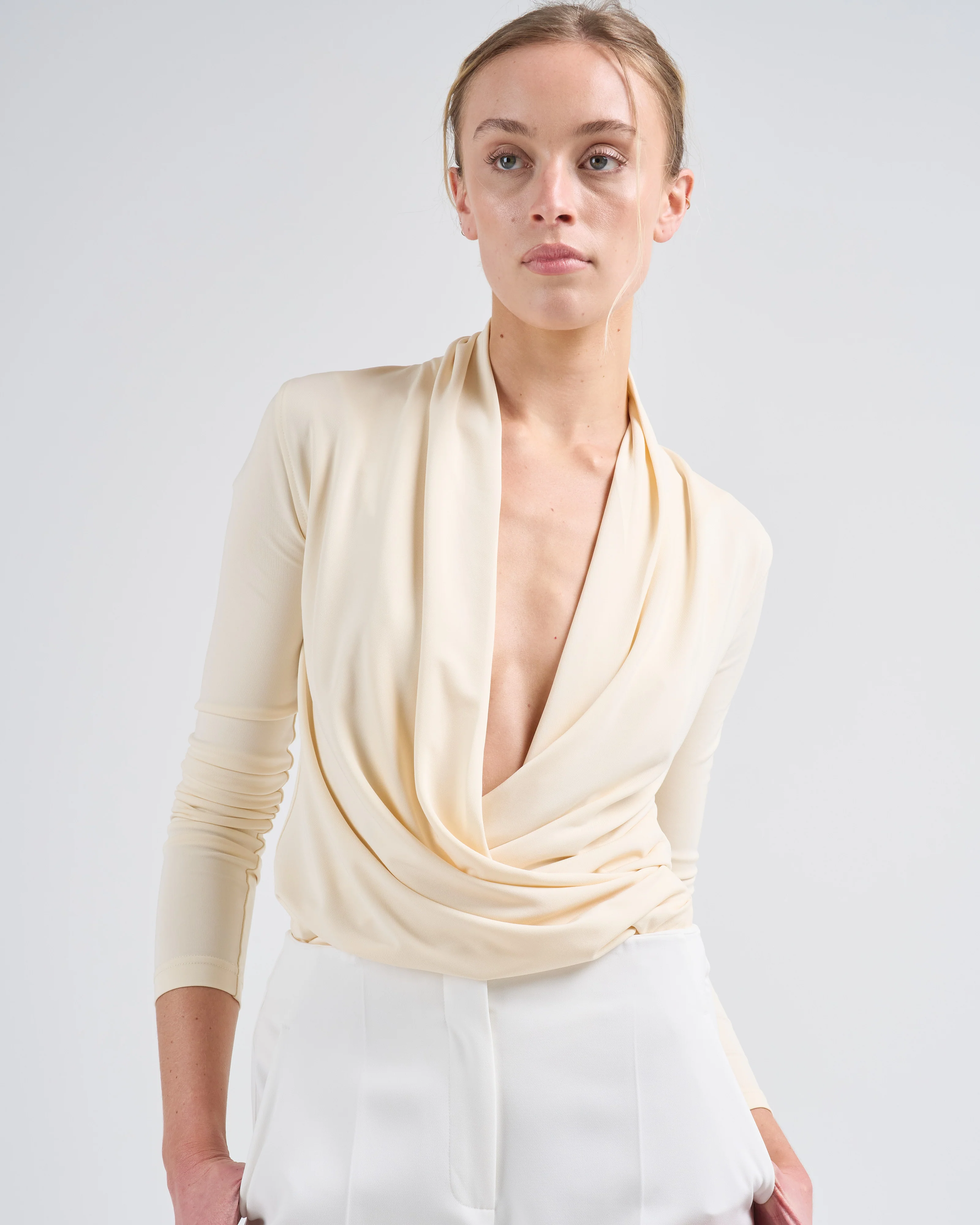 overlapped jersey top - Image 5