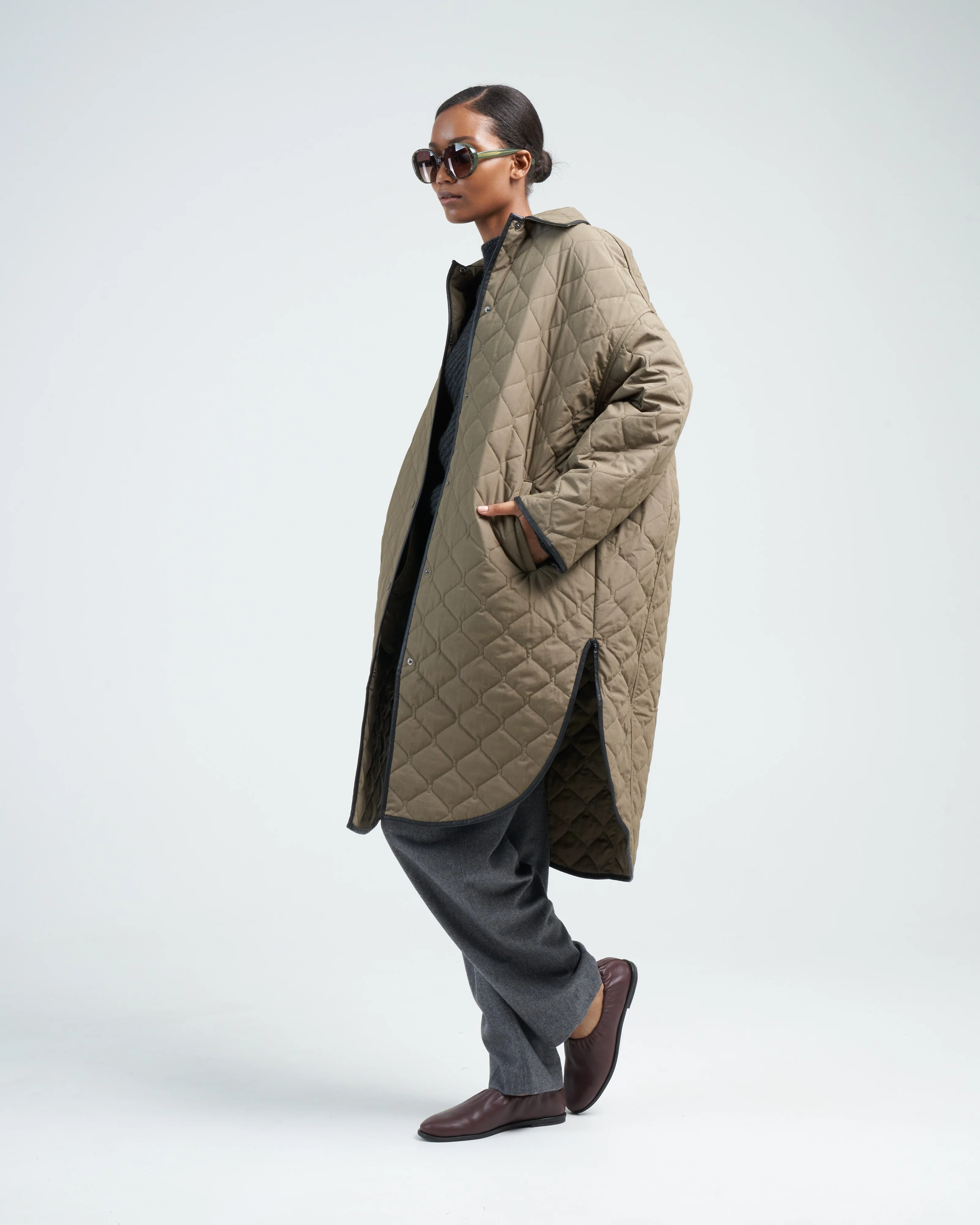 quilted cocoon coat - Image 2