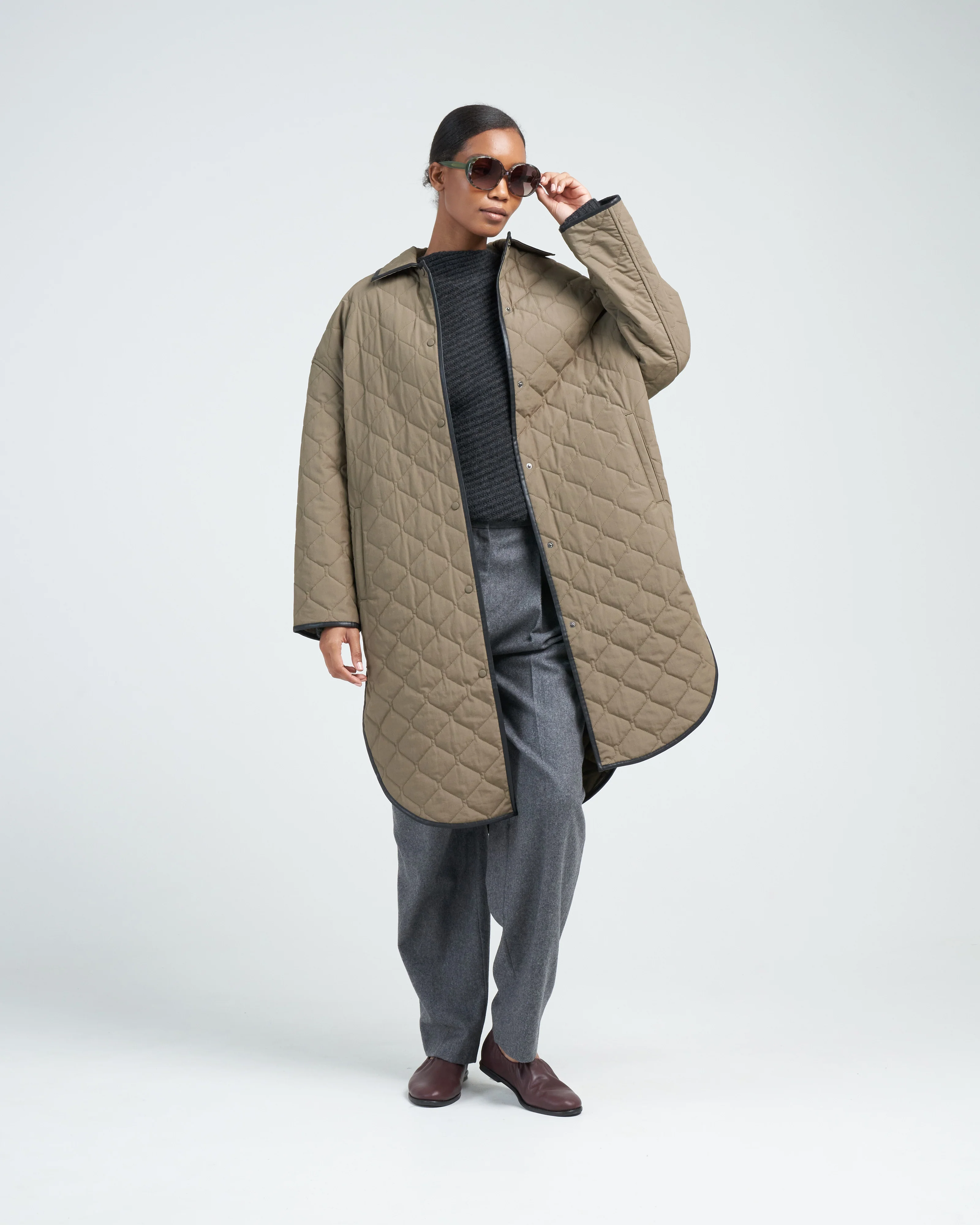 quilted cocoon coat - Image 3