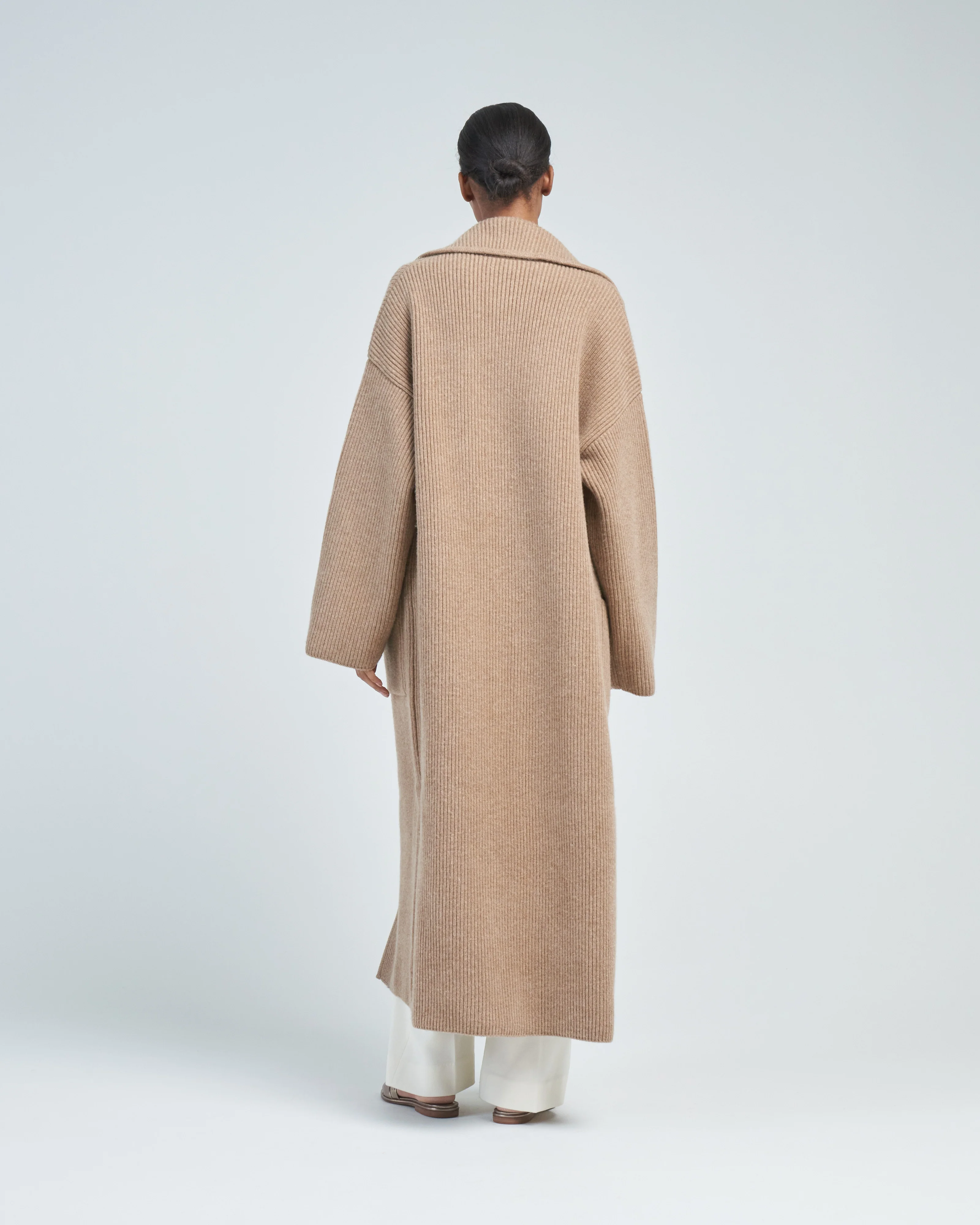 rib-knit cardi coat - Image 4