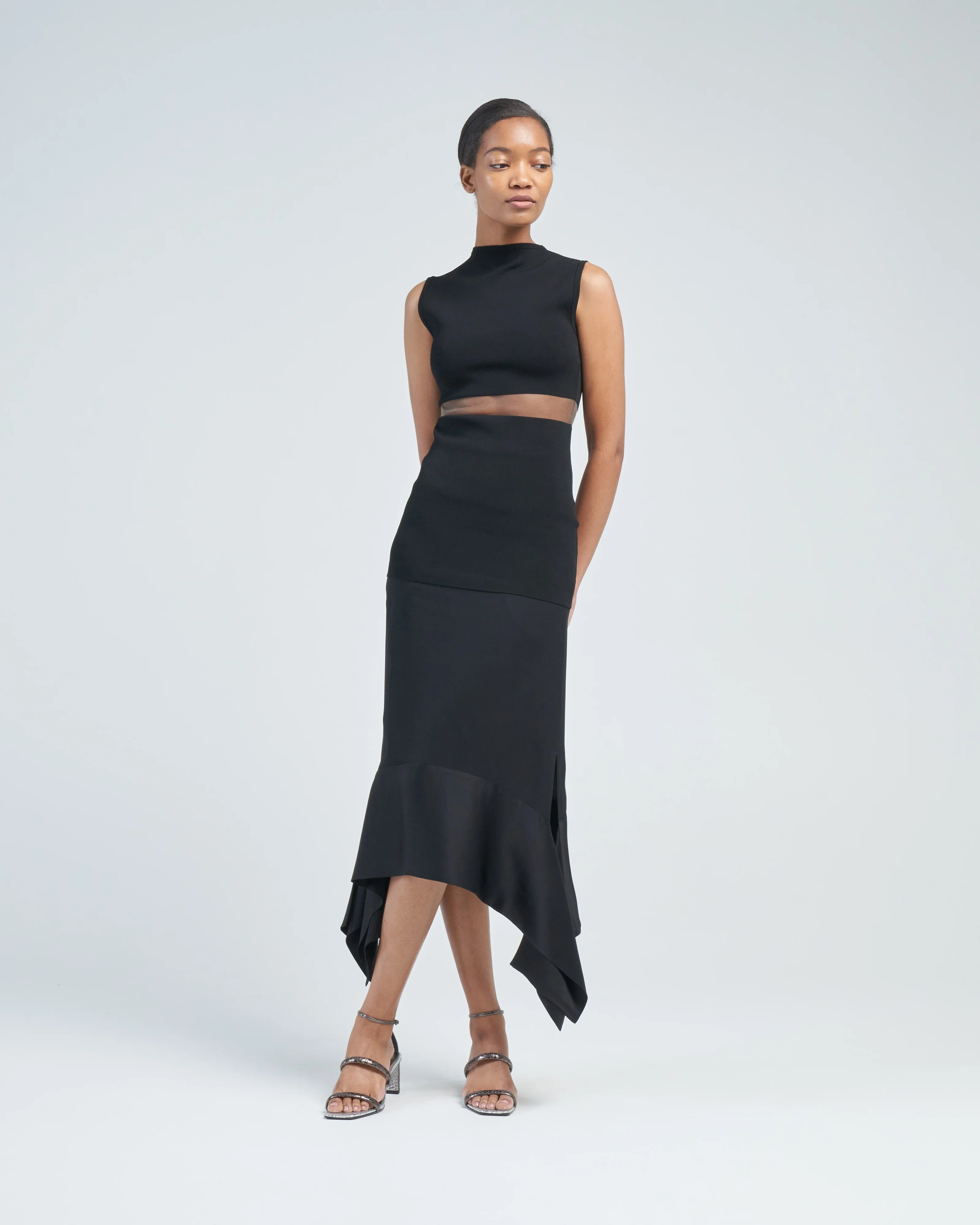 satin-sash crepe skirt - Image 2