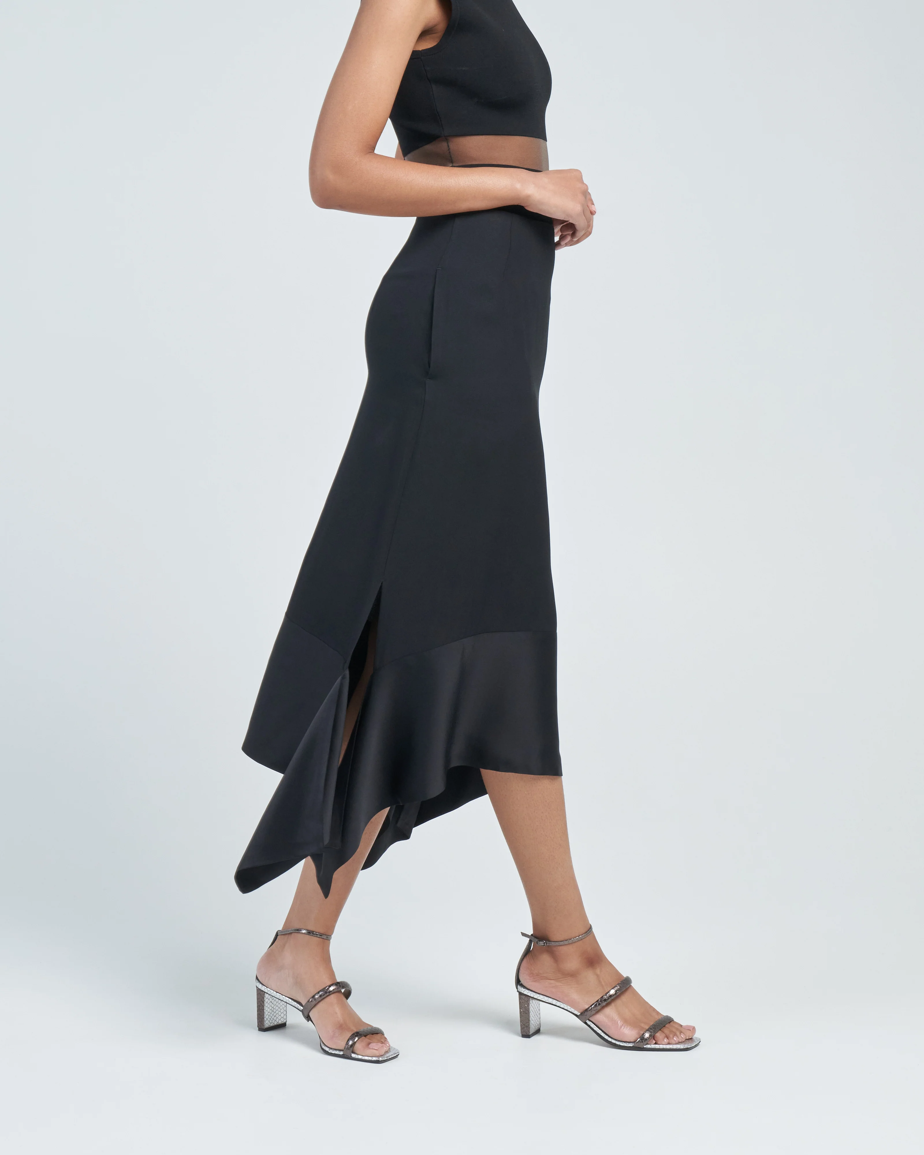 satin-sash crepe skirt - Image 3