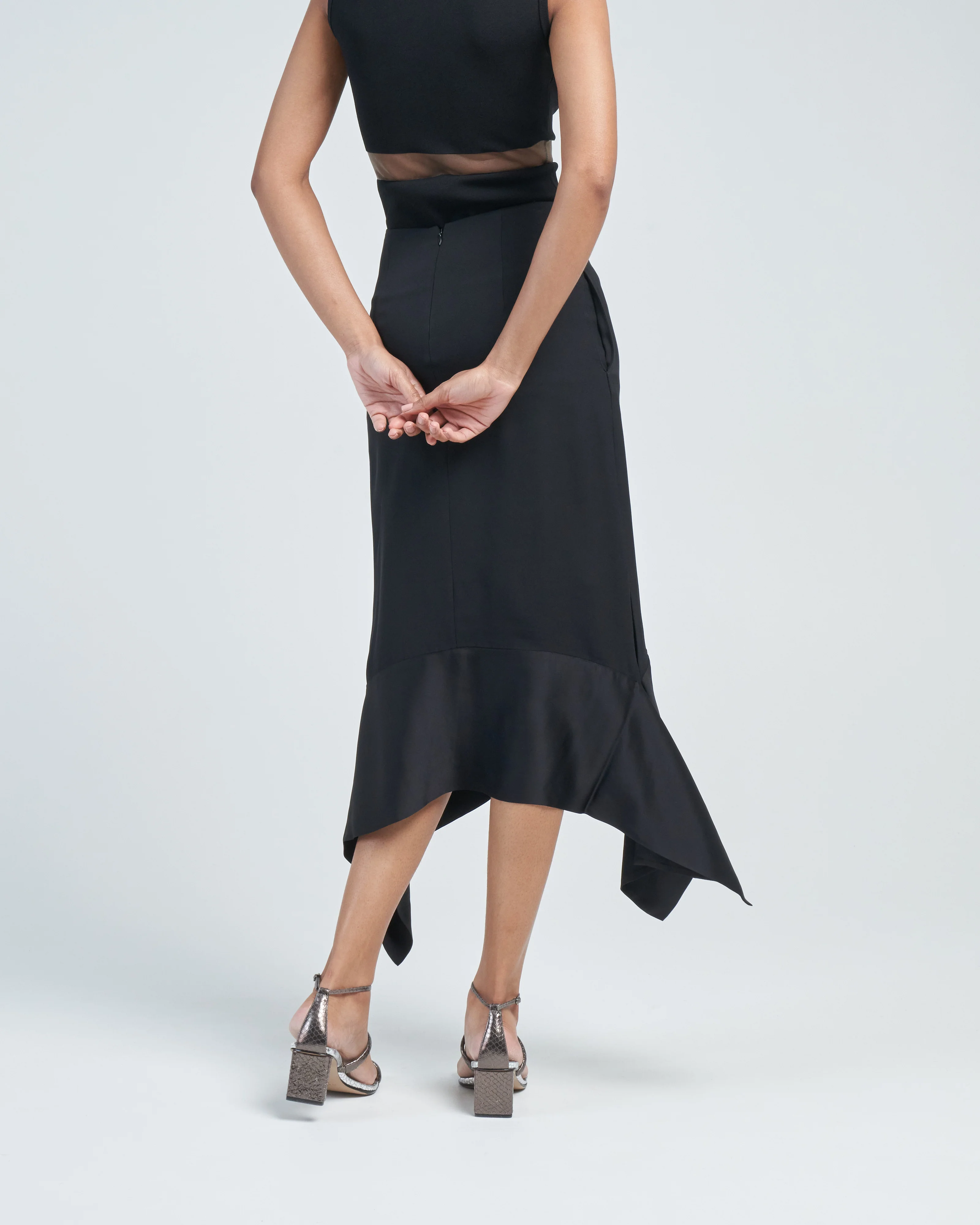 satin-sash crepe skirt - Image 4