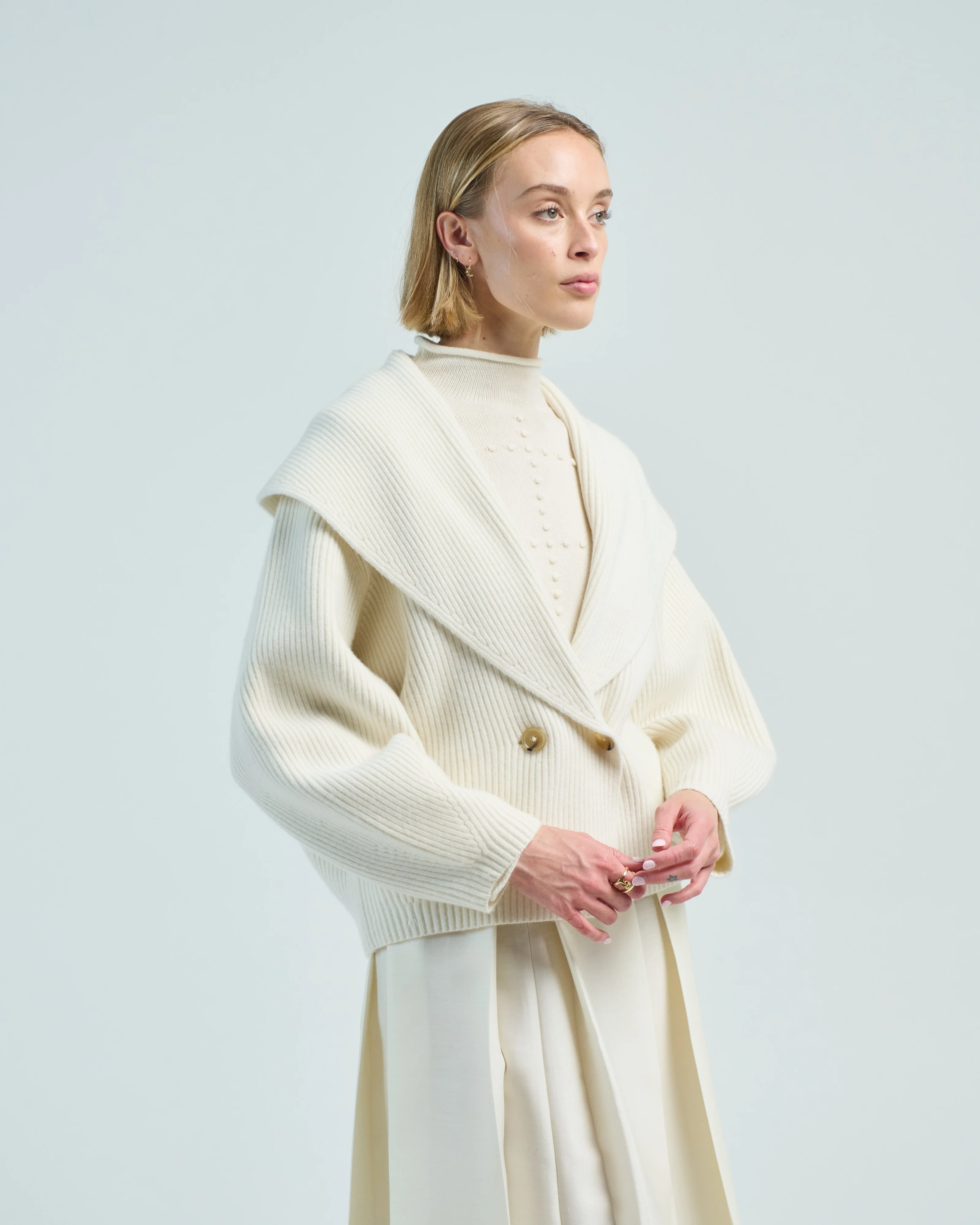 shawl lapel cardigan - Image 3