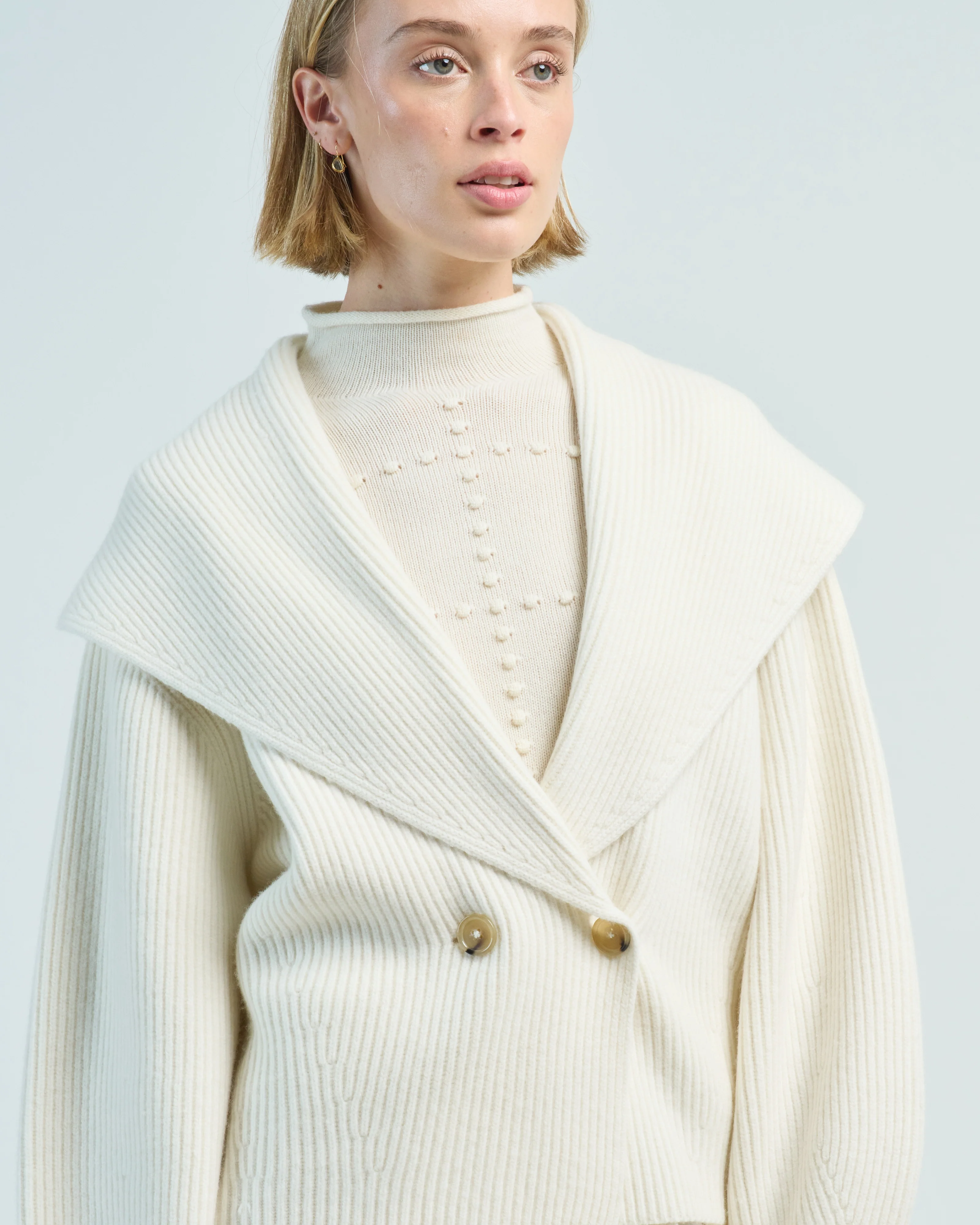 shawl lapel cardigan - Image 5