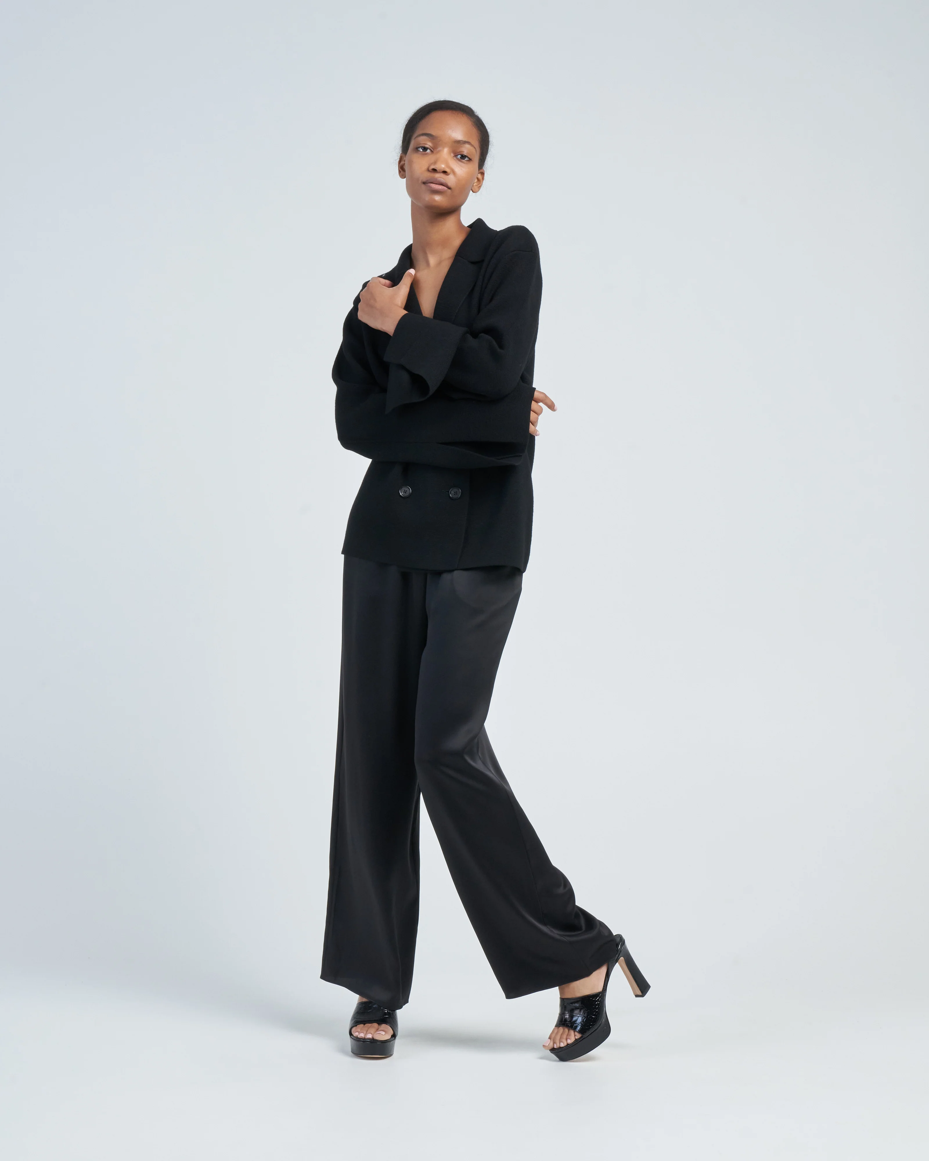 silk pj bottoms - black - Image 2