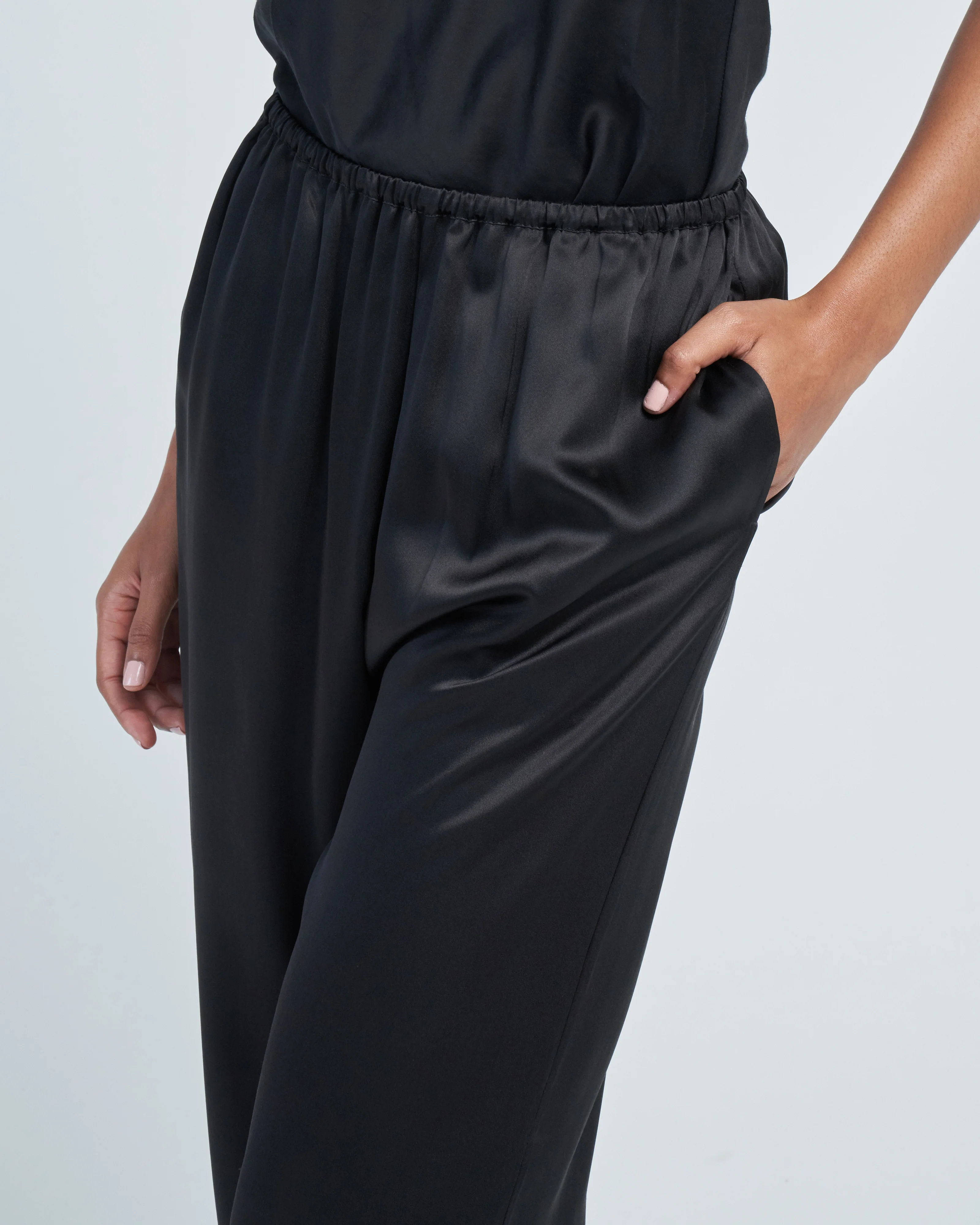 silk pj bottoms - black - Image 5