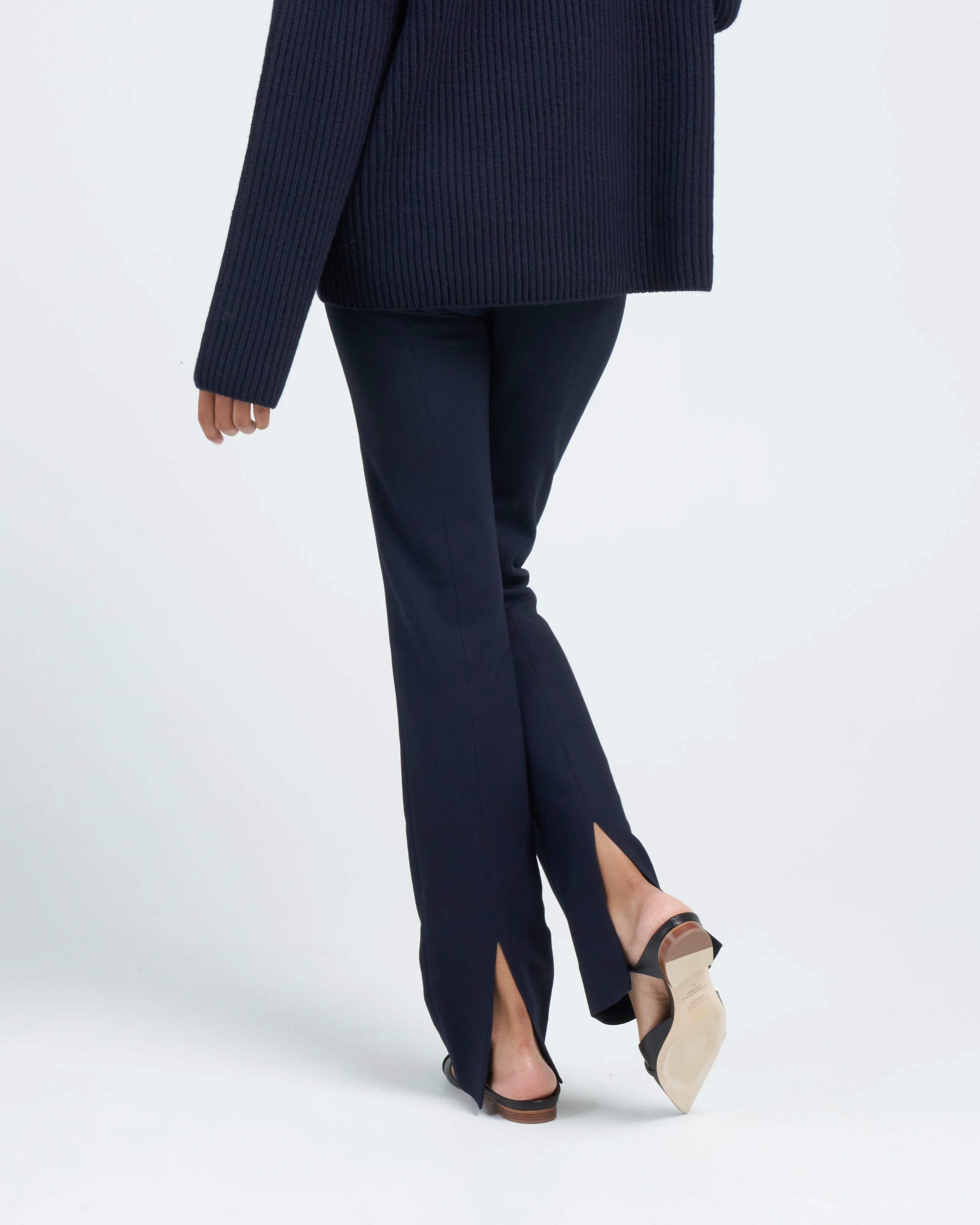 slim crepe suit trousers - navy - Image 4