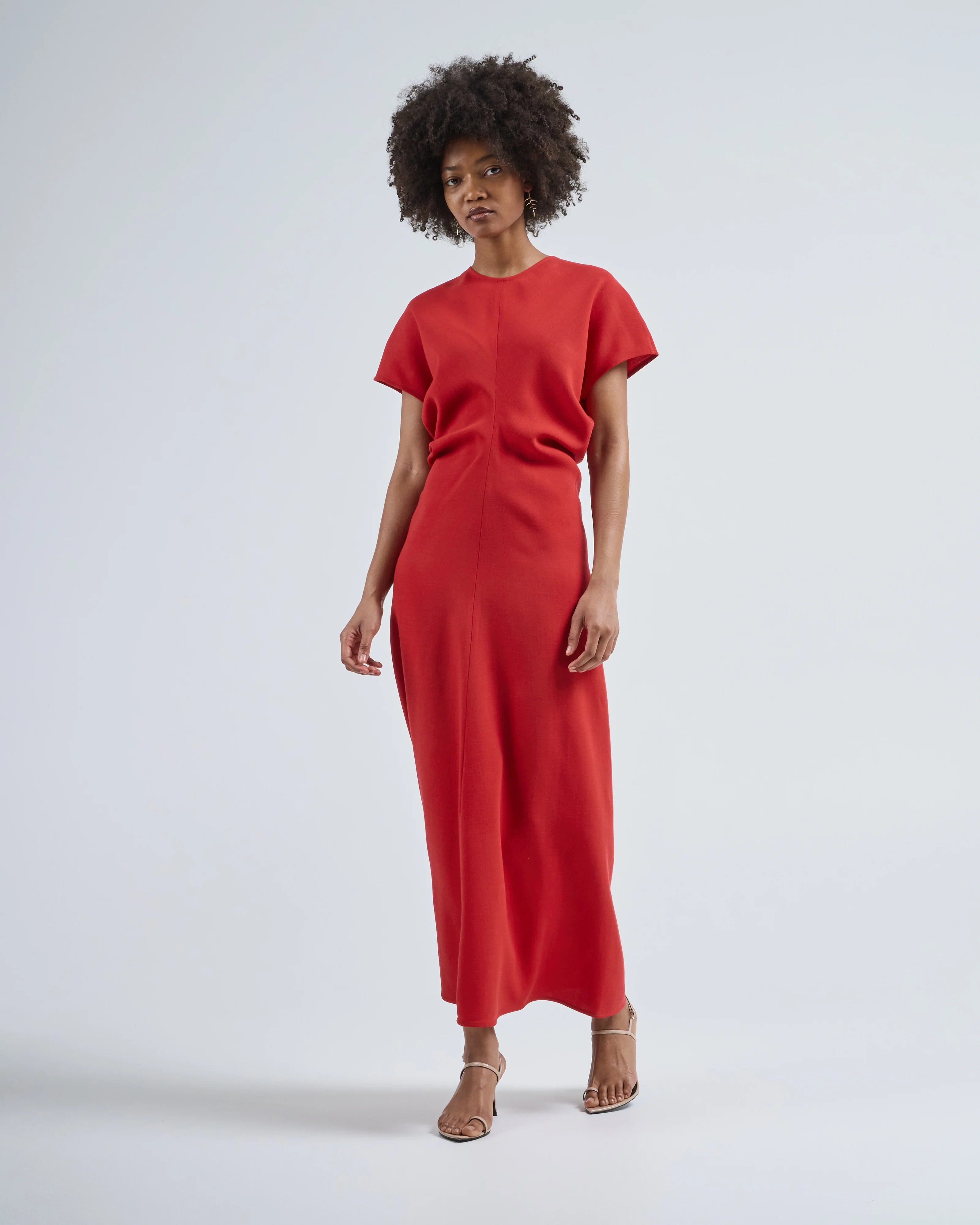 slouch waist wool dress