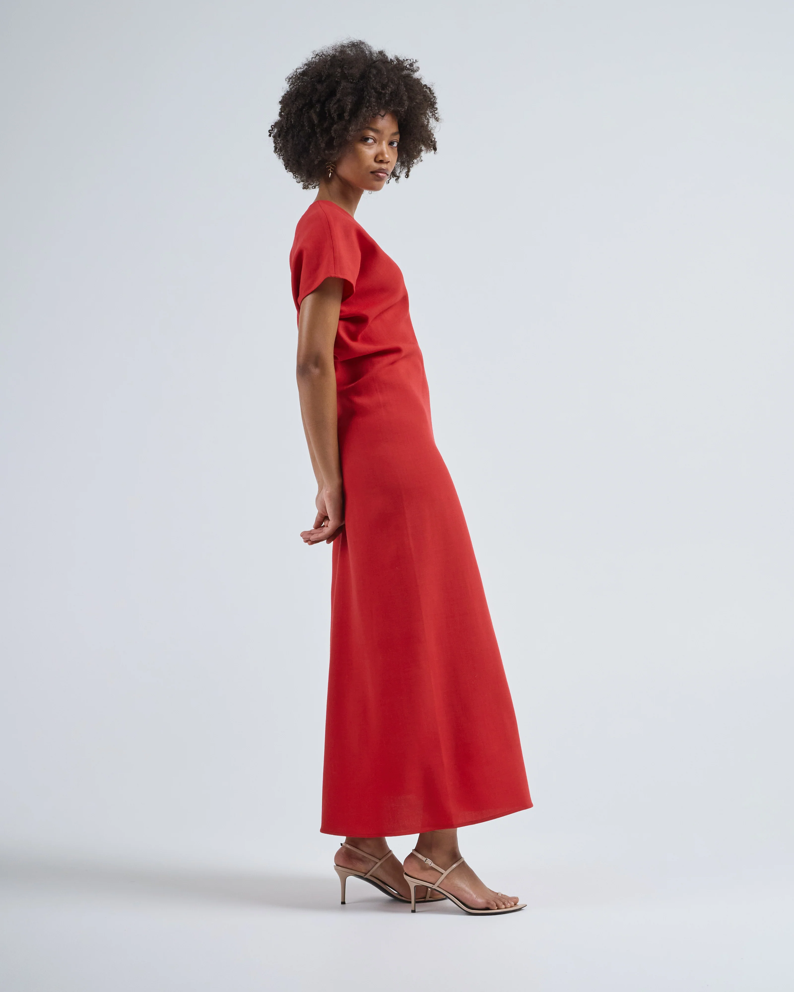 slouch waist wool dress - Image 3