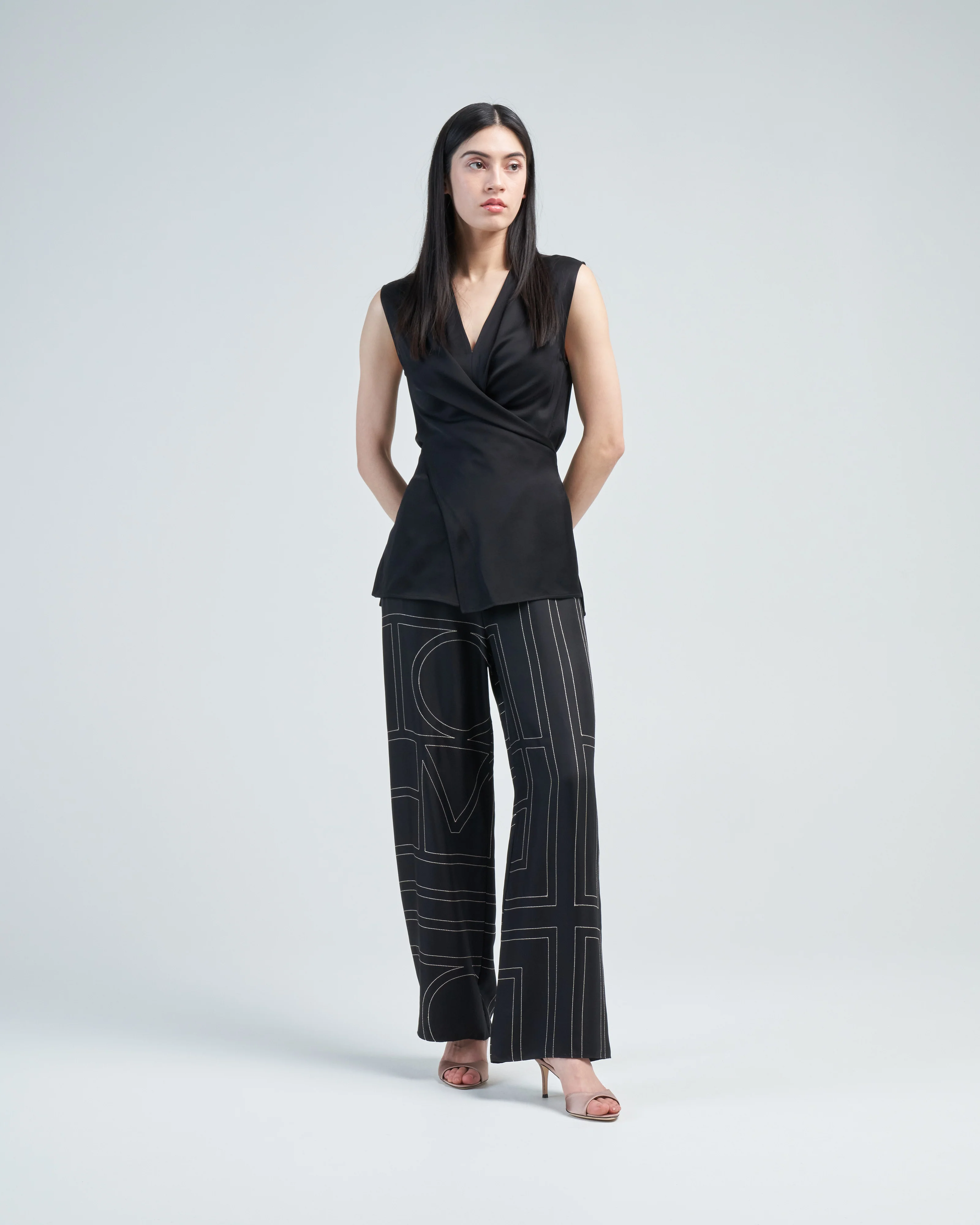 twisted satin tie top - Image 2