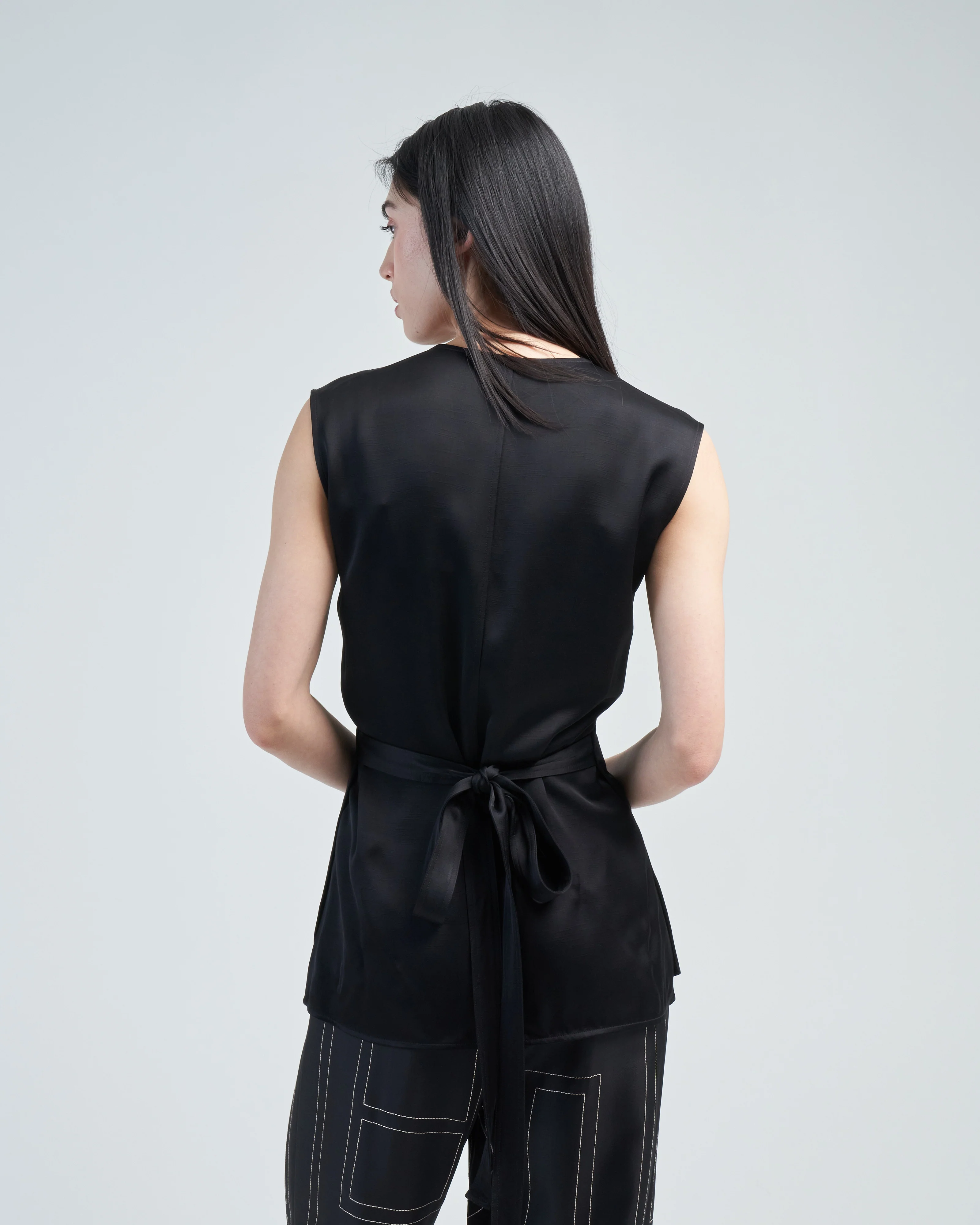 twisted satin tie top - Image 4