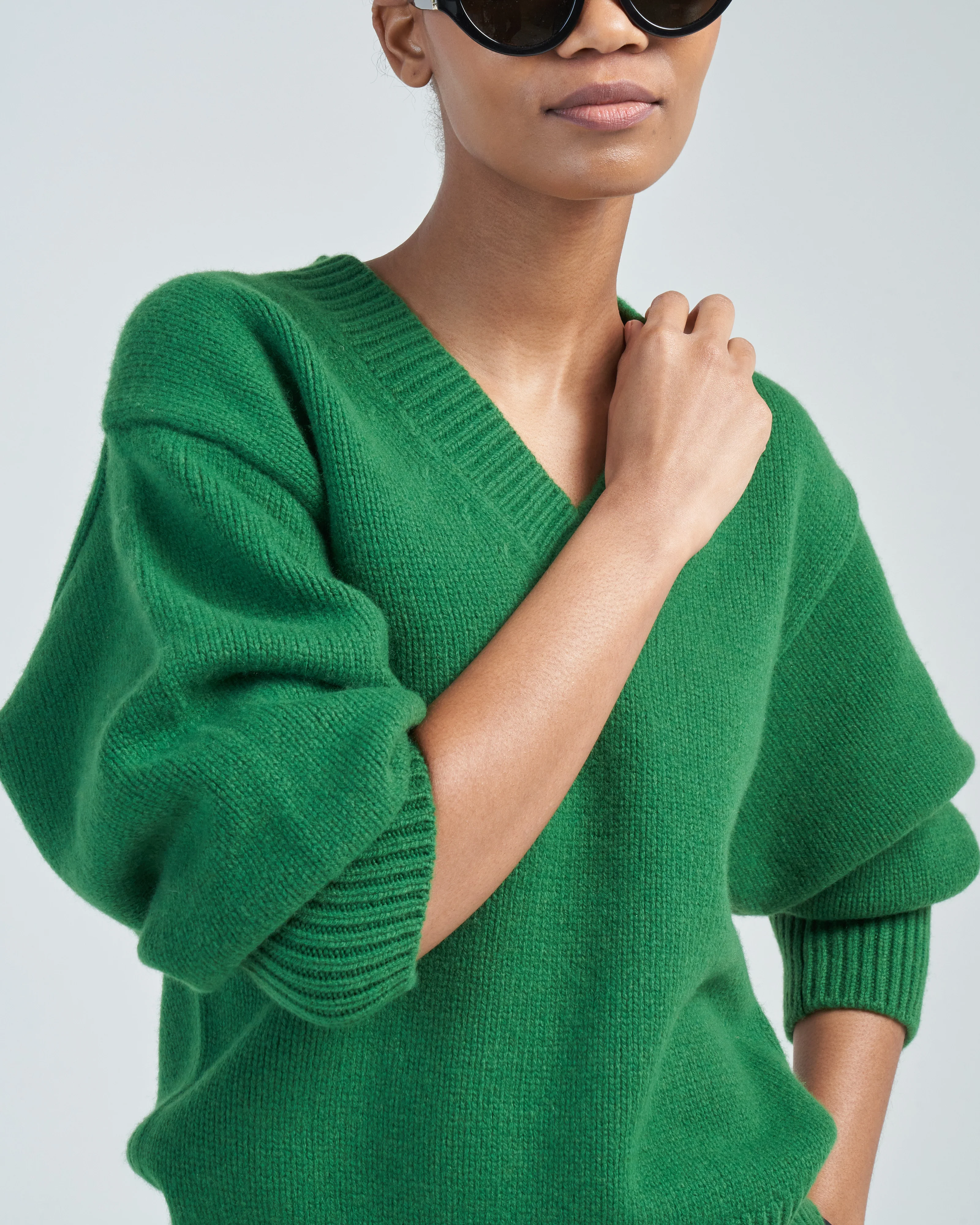 v-neck wool cashmere knit - Image 2