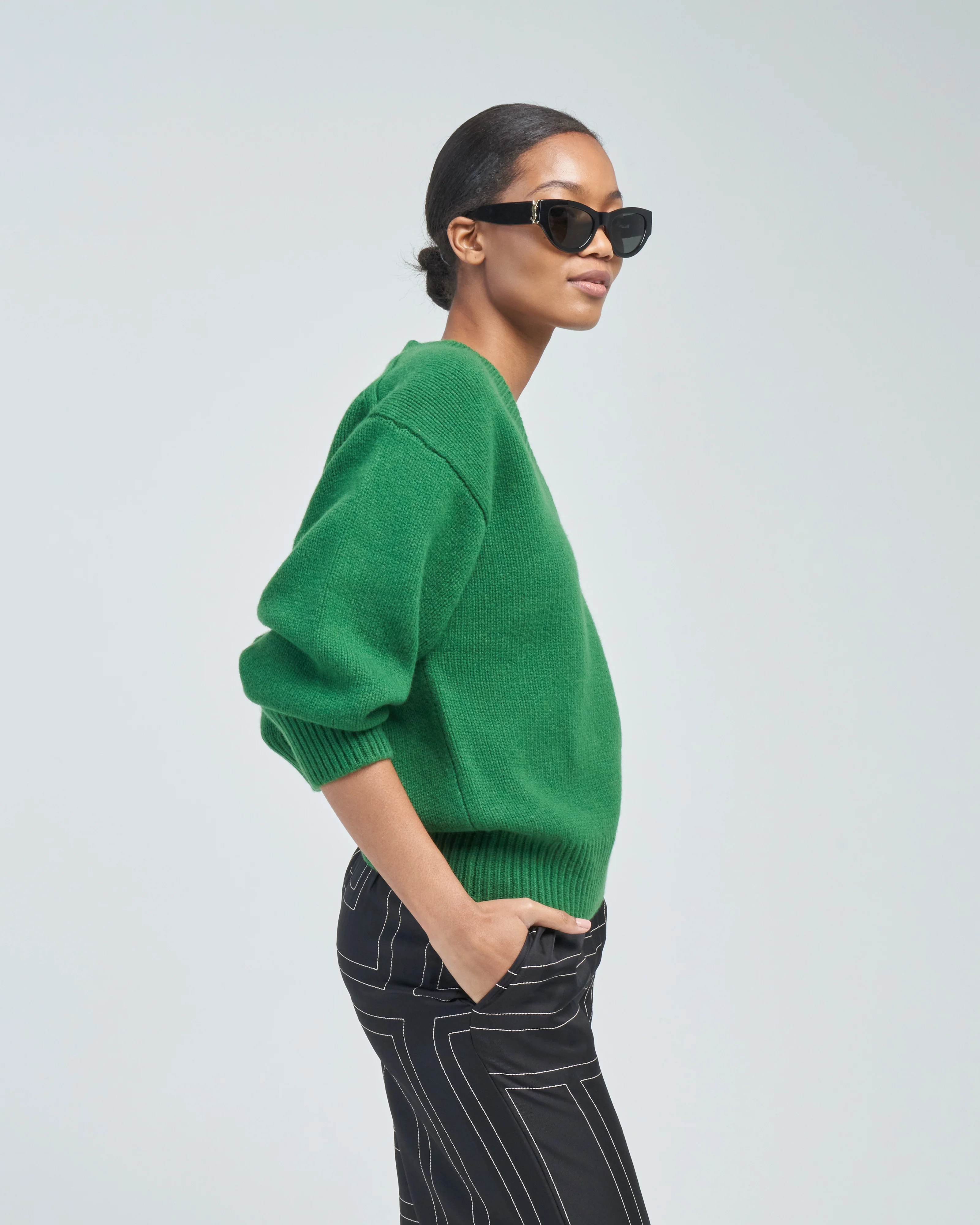 v-neck wool cashmere knit - Image 4