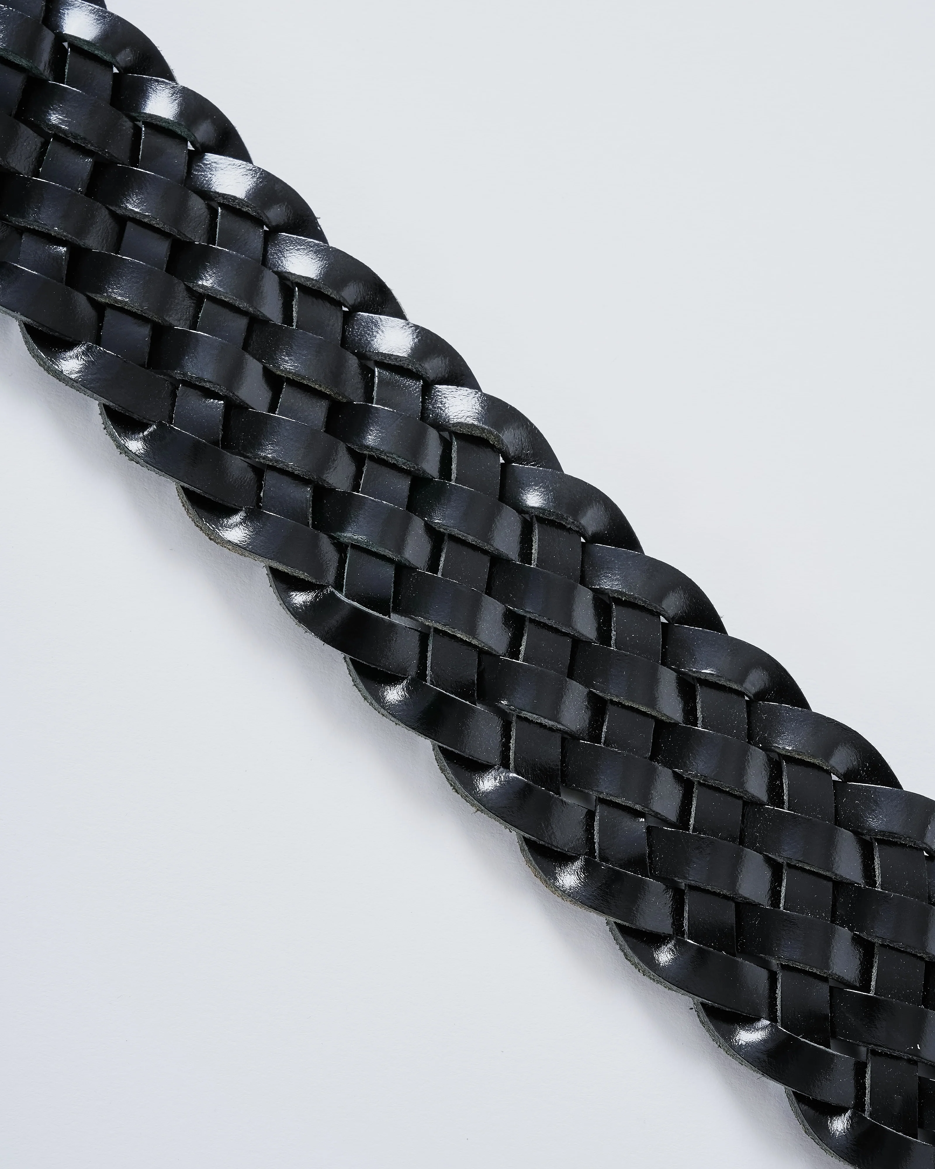 wide braided leather belt - Image 3