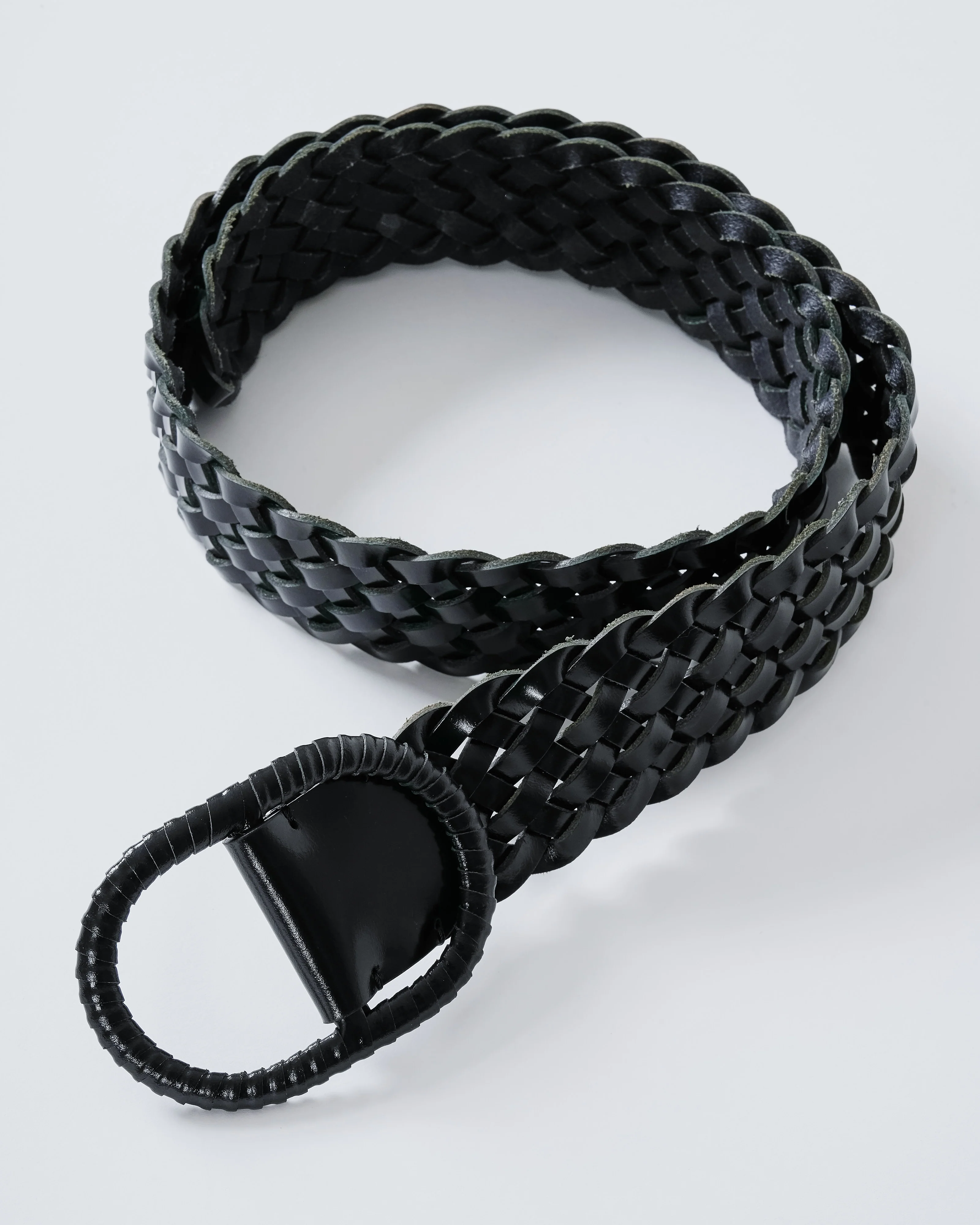 wide braided leather belt - Image 5