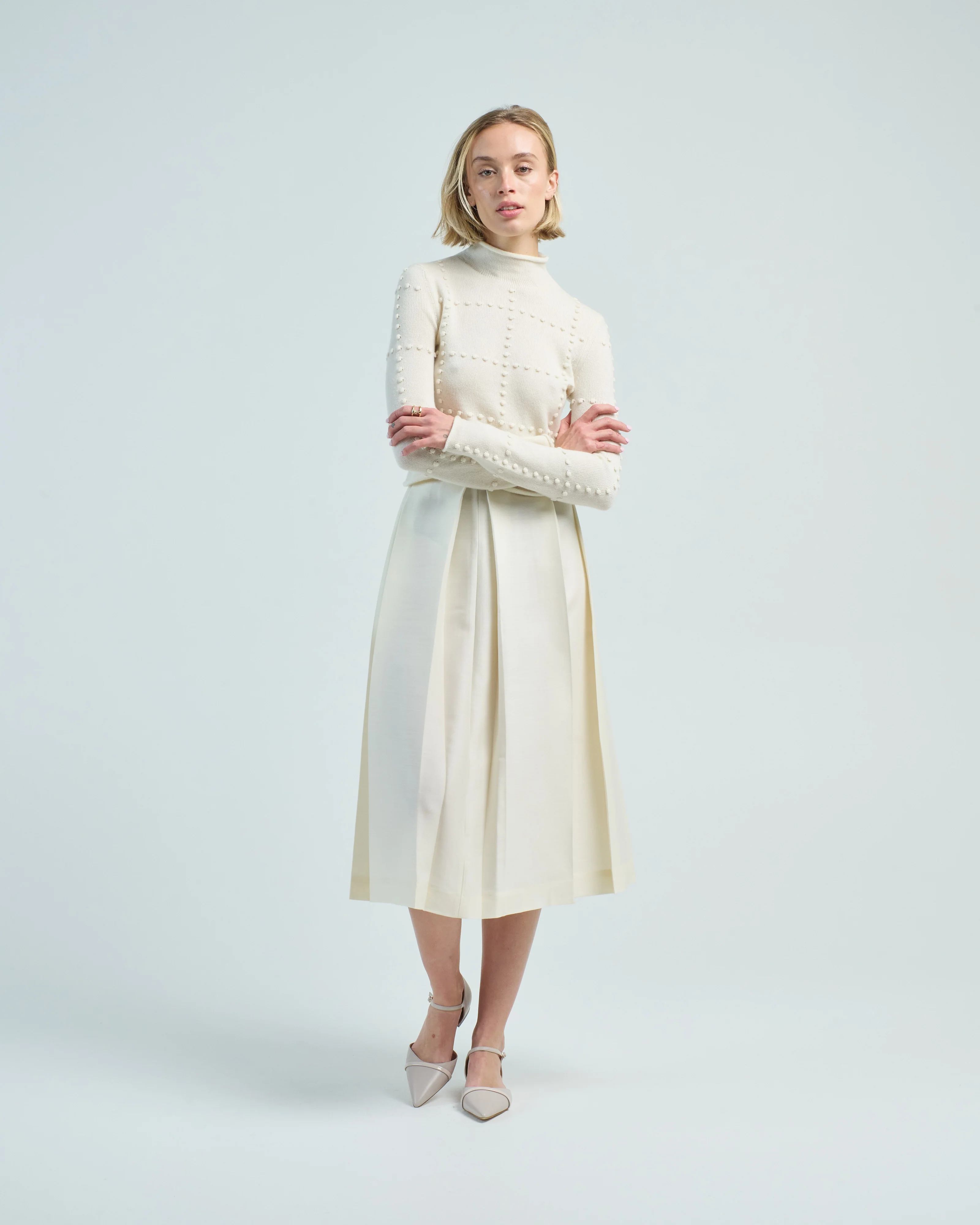 wool silk twinflower skirt - Image 3