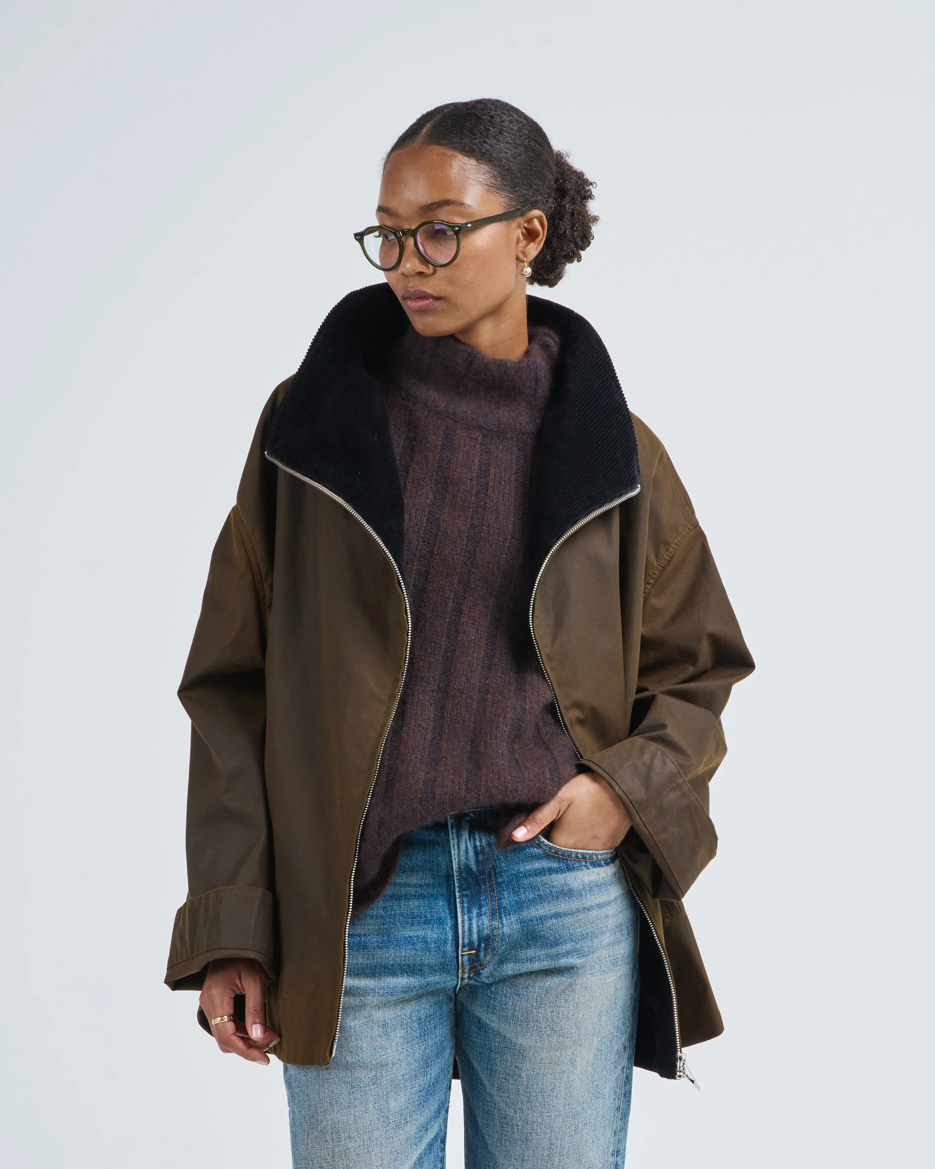 zipped funnel jacket - Image 2