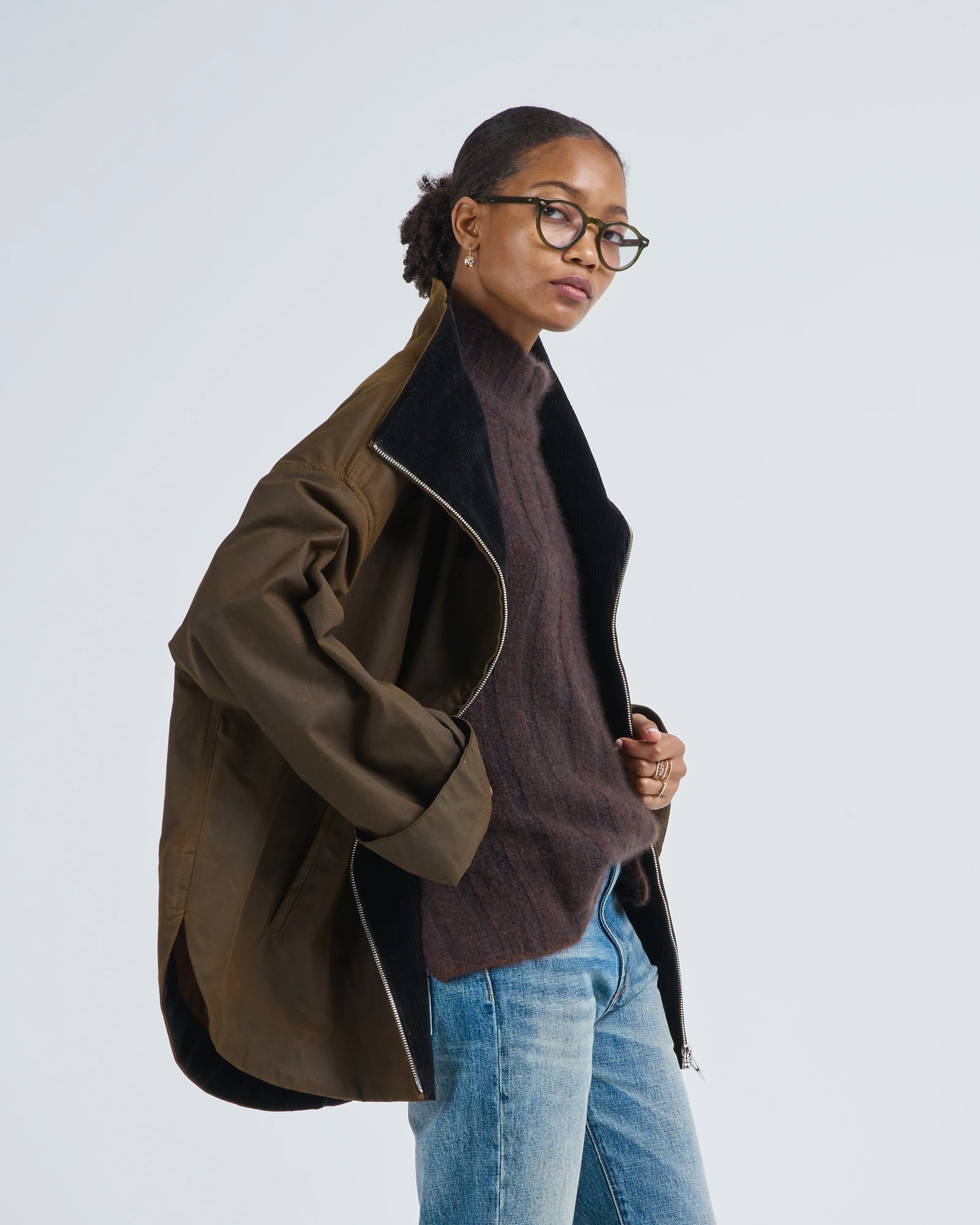 zipped funnel jacket - Image 3
