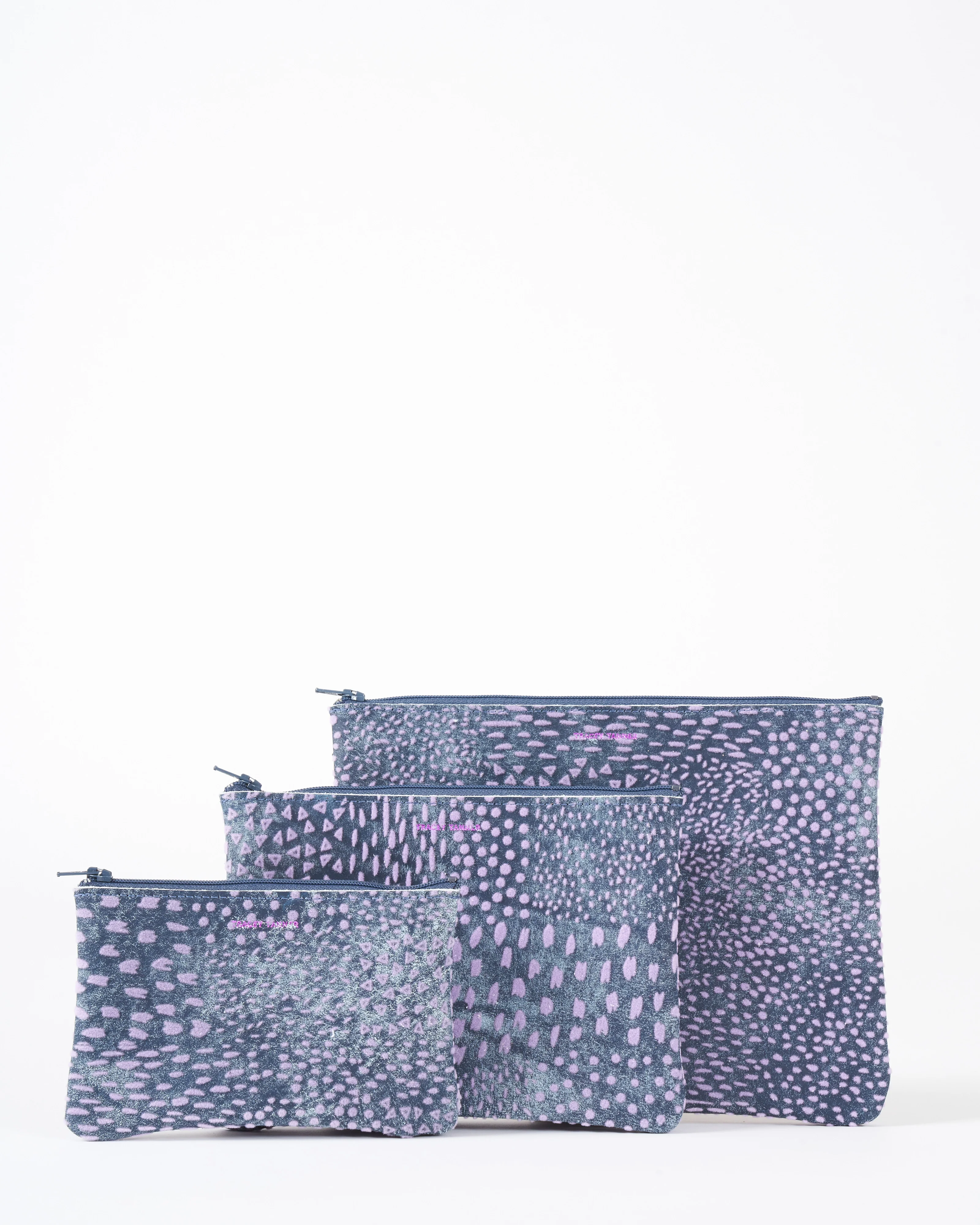large zip pouch - flock denim - Image 2