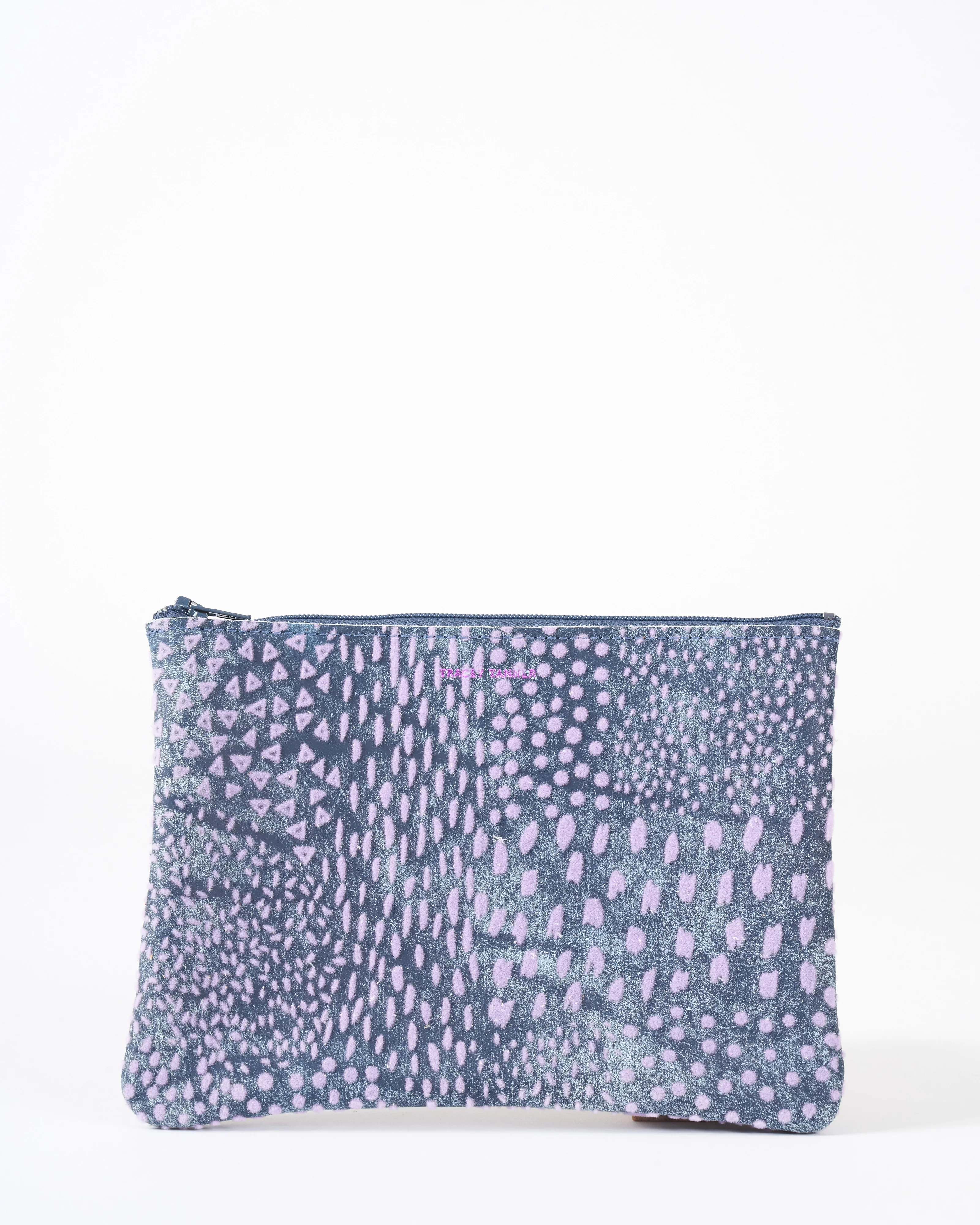 medium zip pouch - flock denim