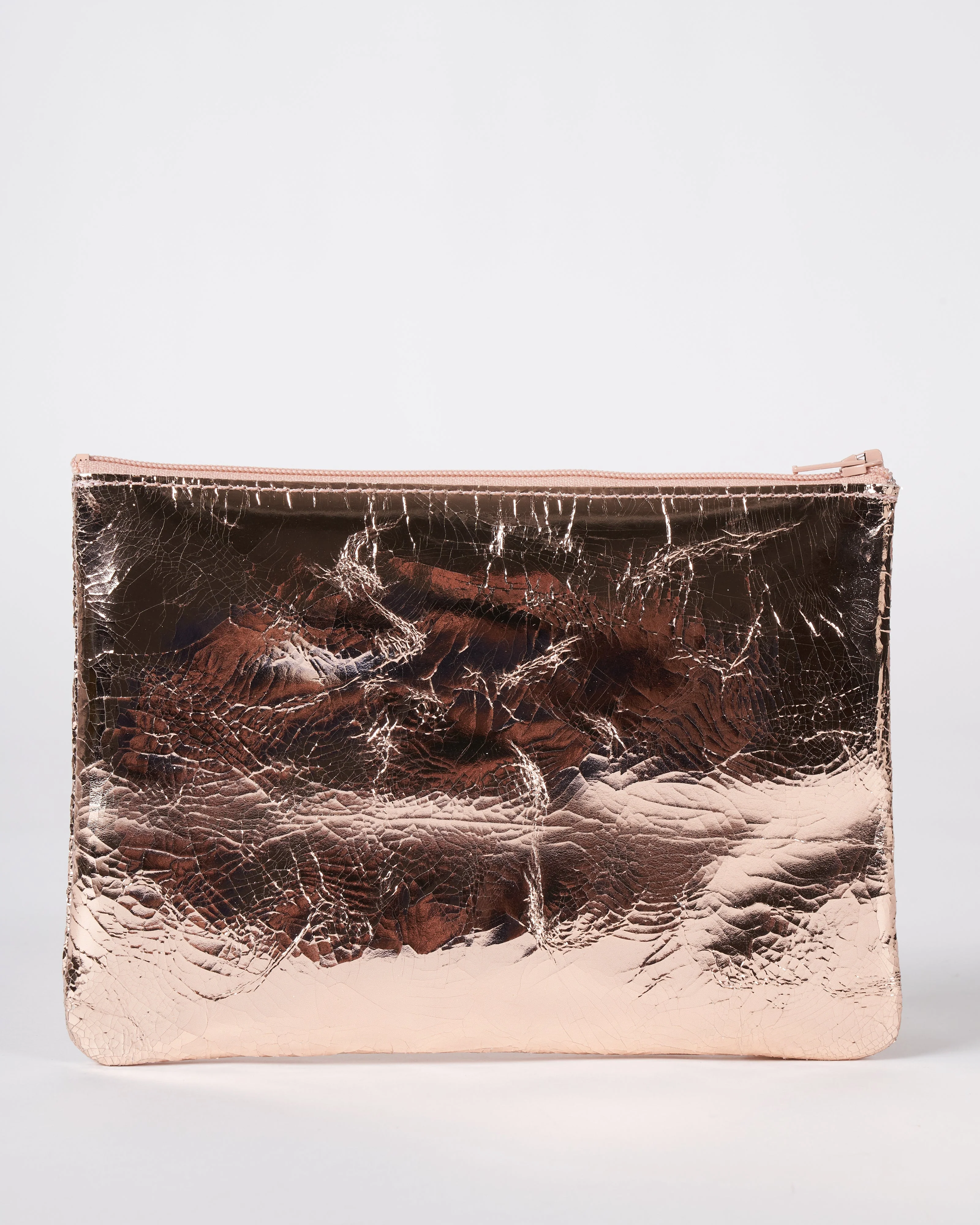 medium zip pouch - foil rose gold - Image 2