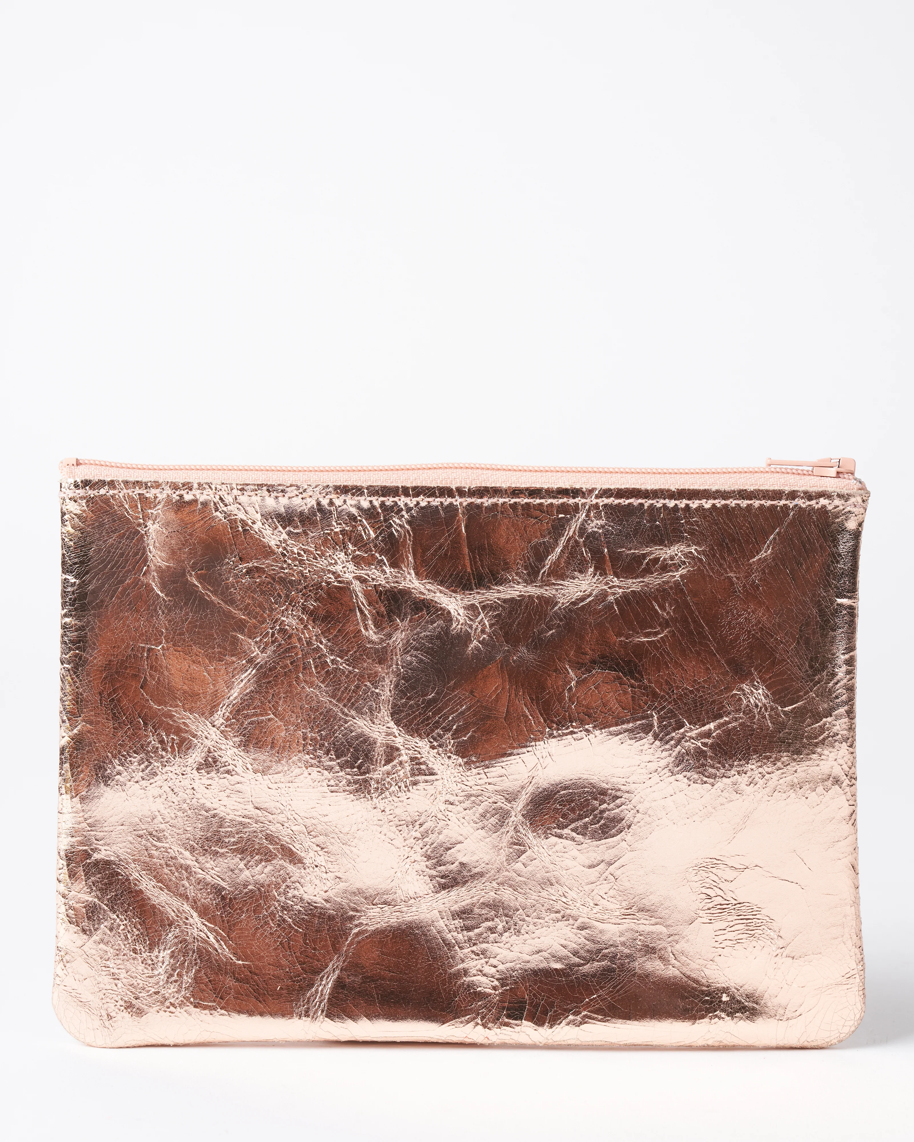 medium zip pouch - foil rose gold - Image 4